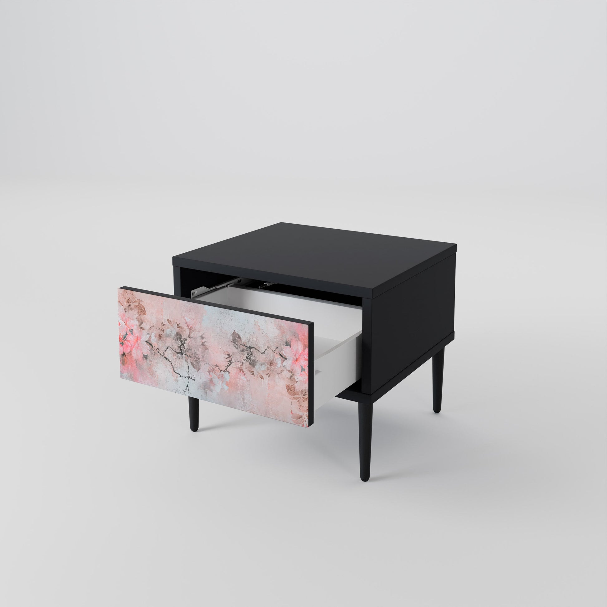 Table de chevet CHERRY BLOSSOM en finition noire