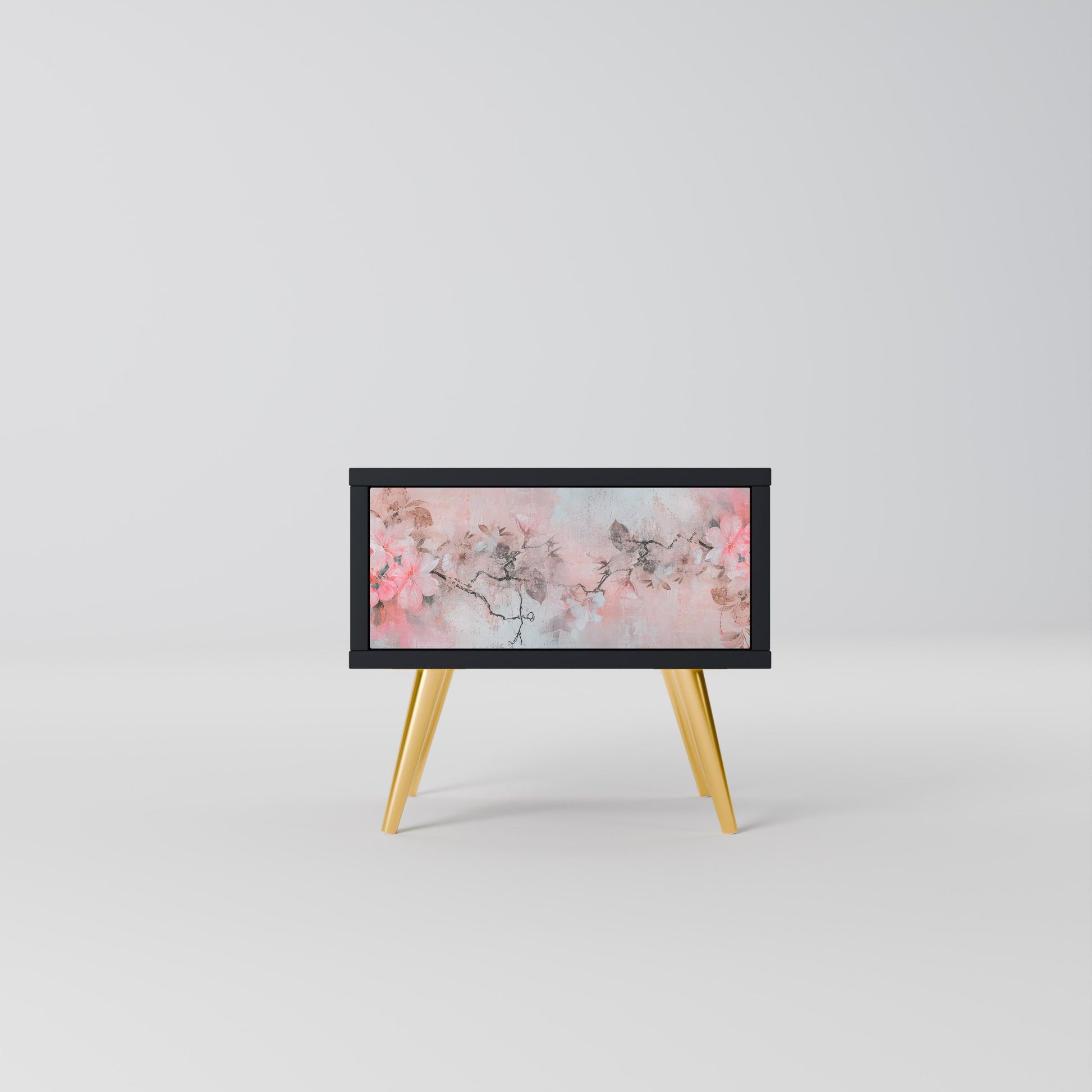 Table de chevet CHERRY BLOSSOM en finition noire