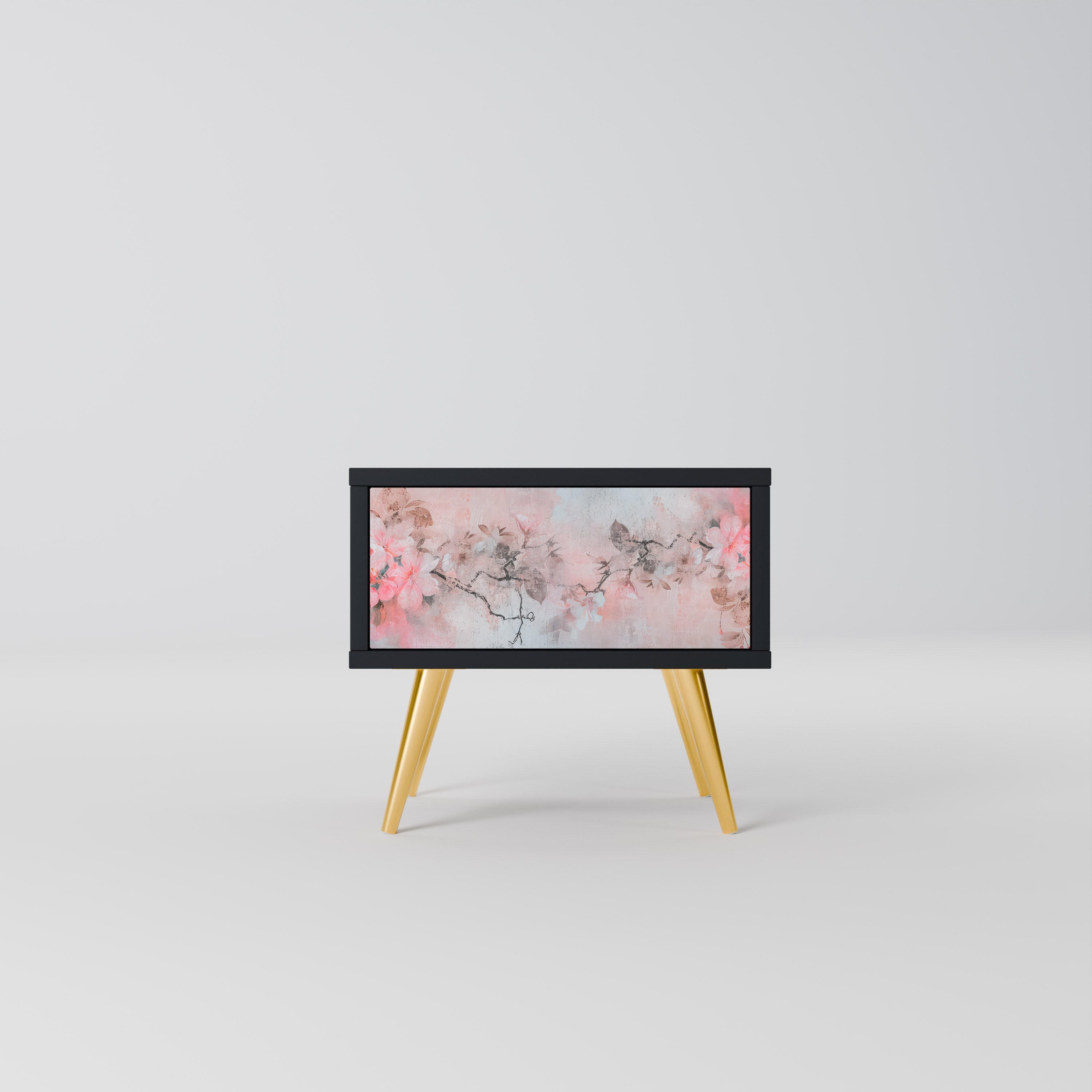 Table de chevet CHERRY BLOSSOM en finition noire