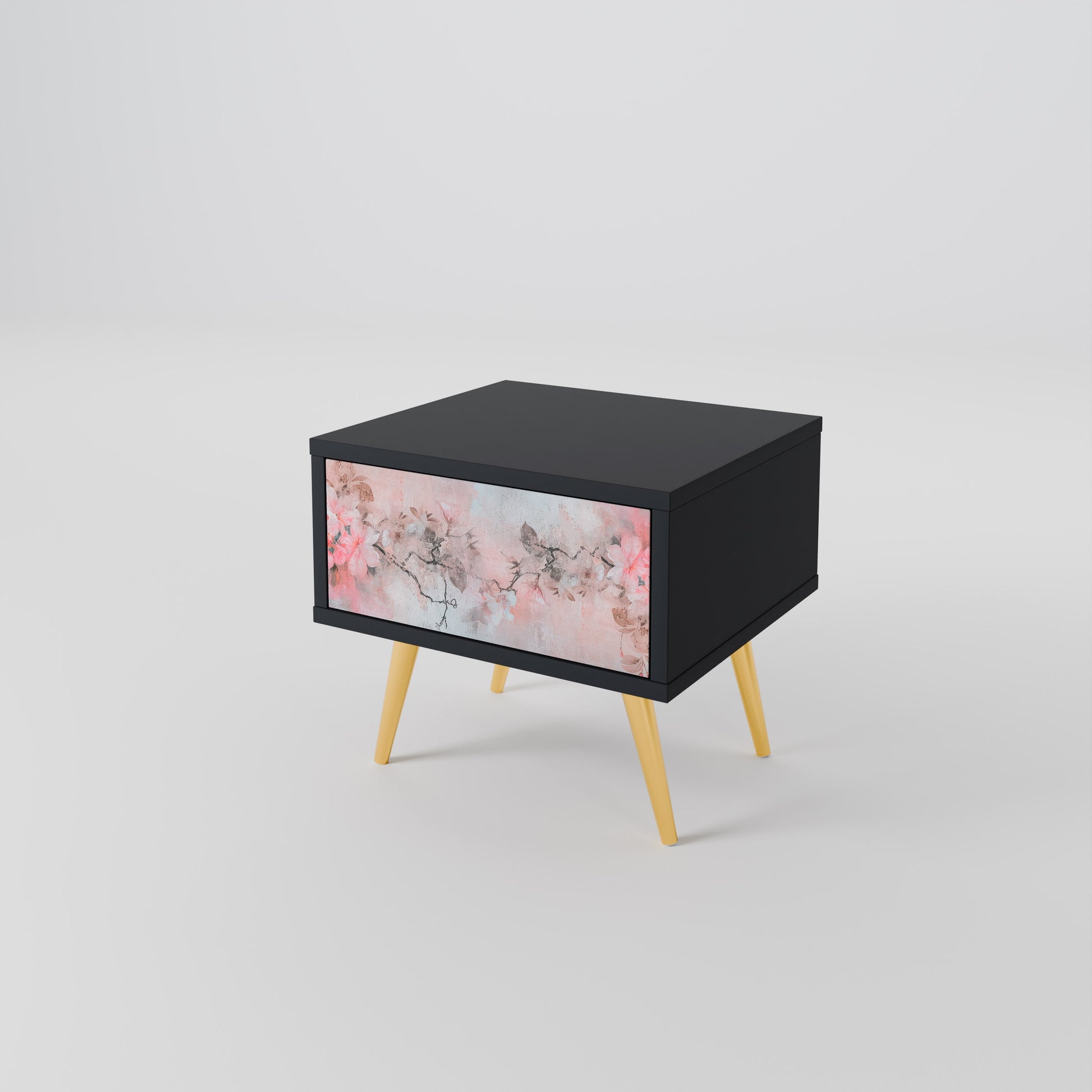 Table de chevet CHERRY BLOSSOM en finition noire