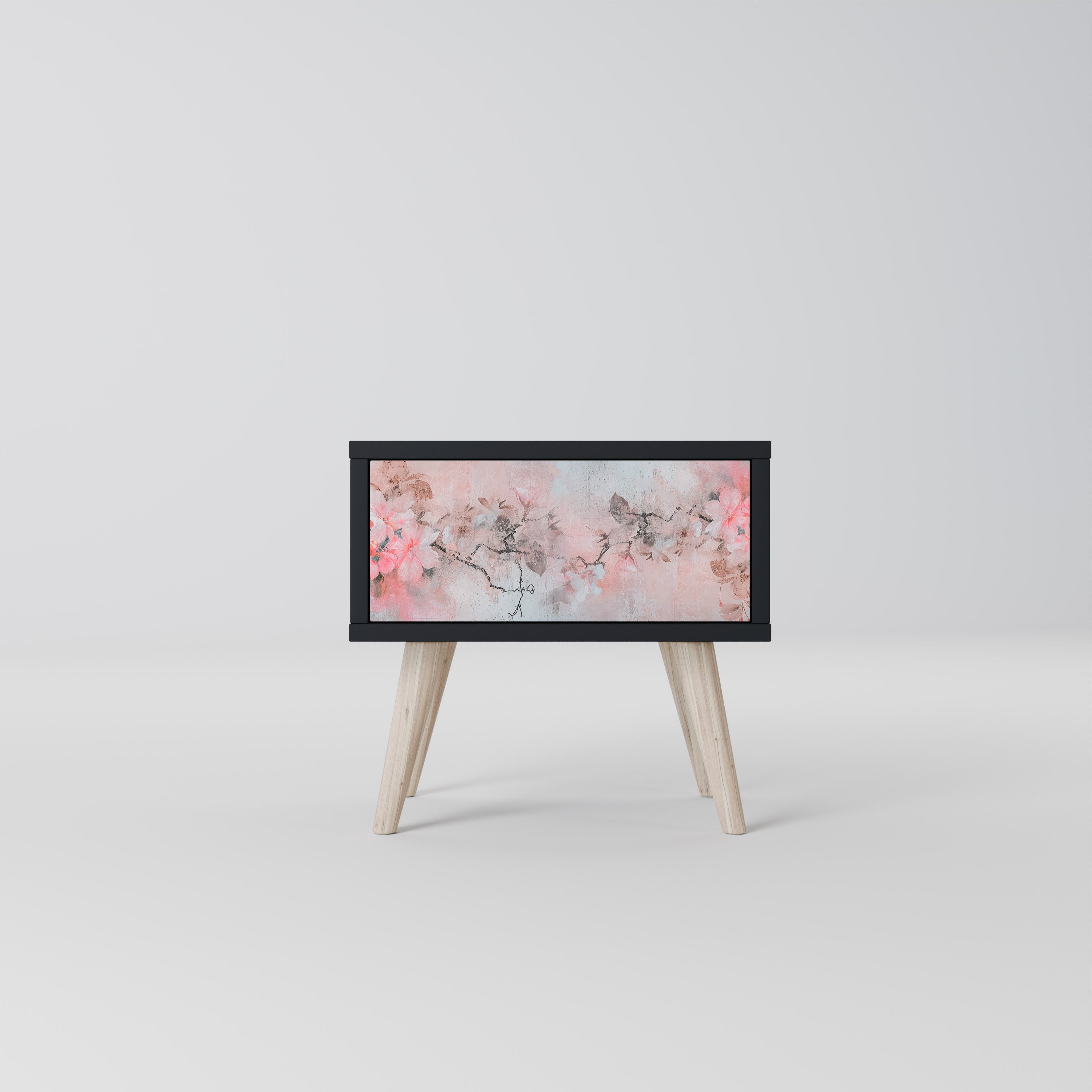Table de chevet CHERRY BLOSSOM en finition noire