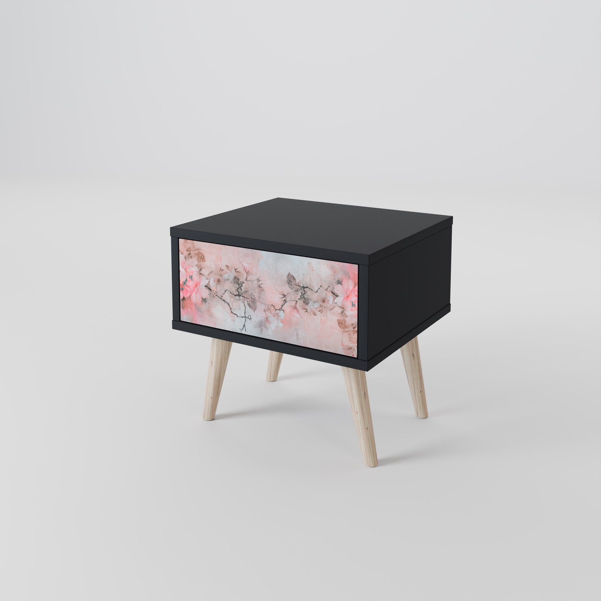 Table de chevet CHERRY BLOSSOM en finition noire