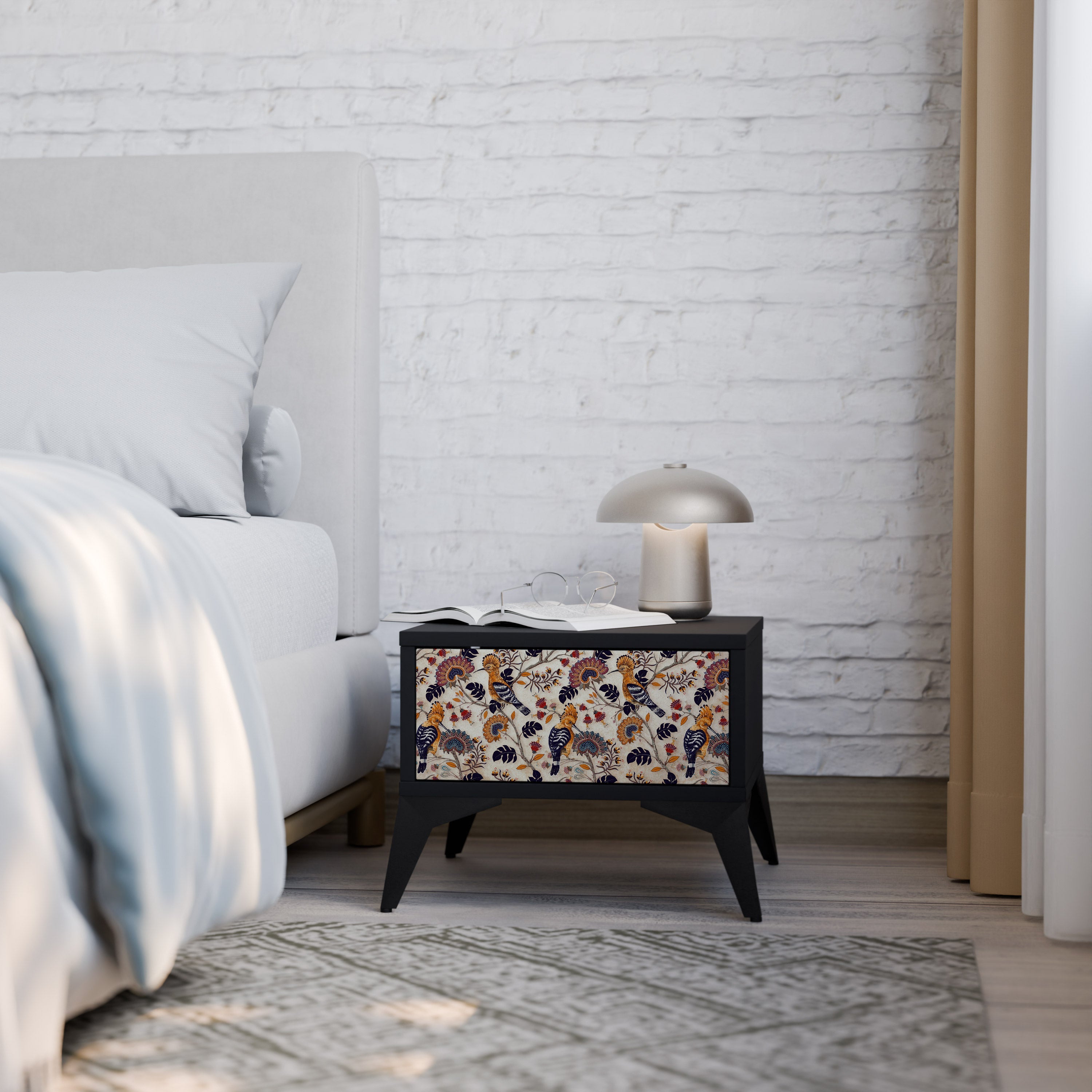 Table de chevet EMINENT HOOPOE en finition noire