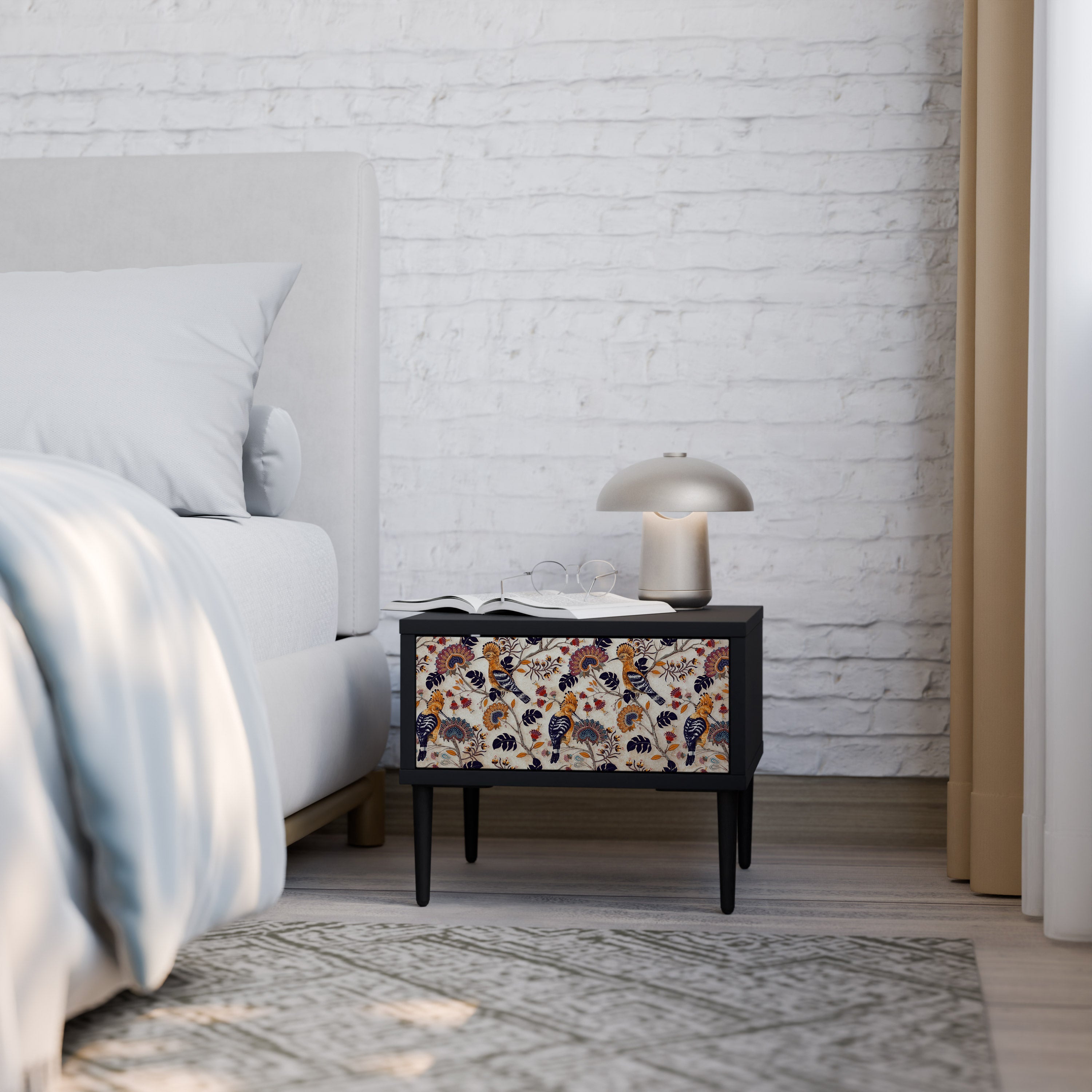 Table de chevet EMINENT HOOPOE en finition noire