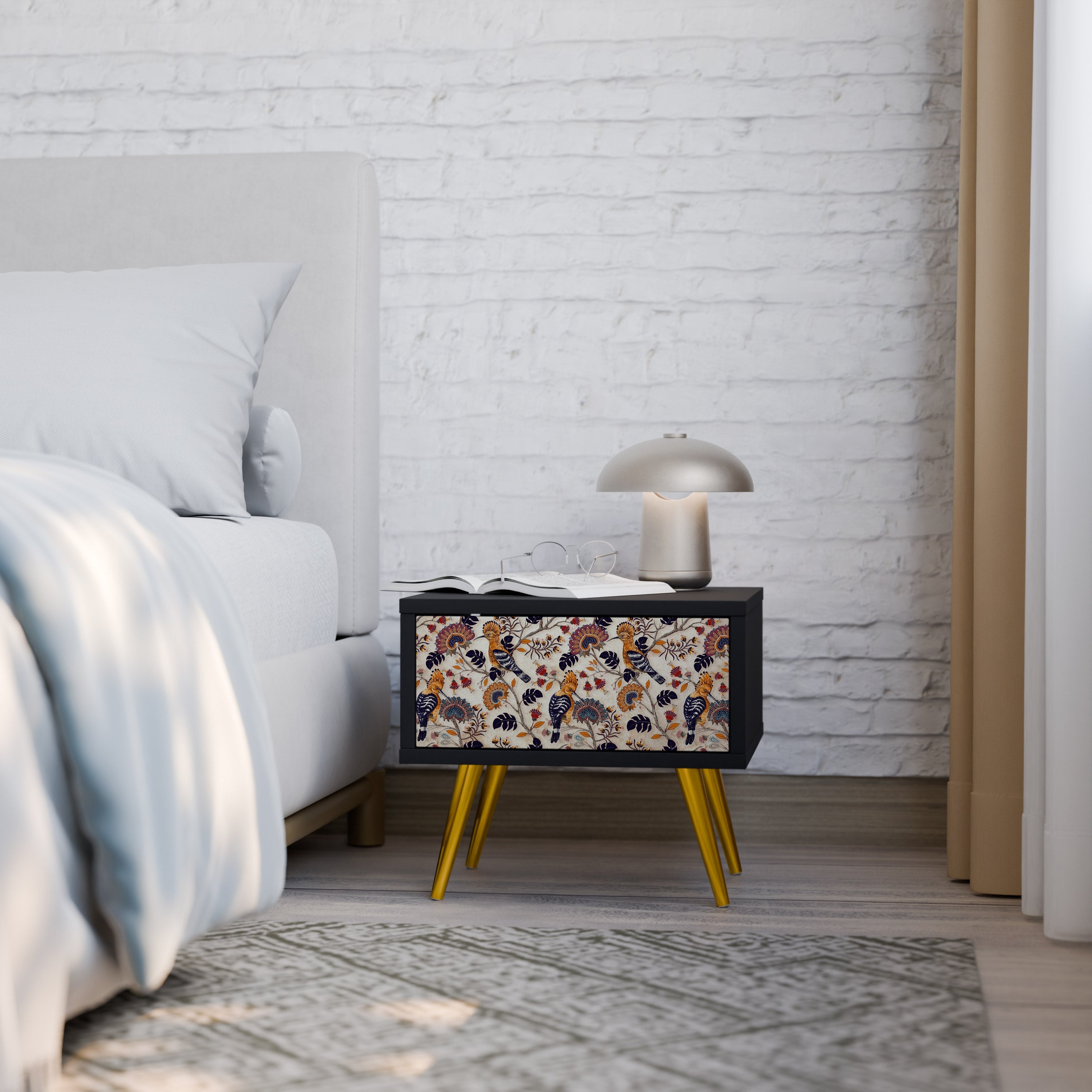 Table de chevet EMINENT HOOPOE en finition noire