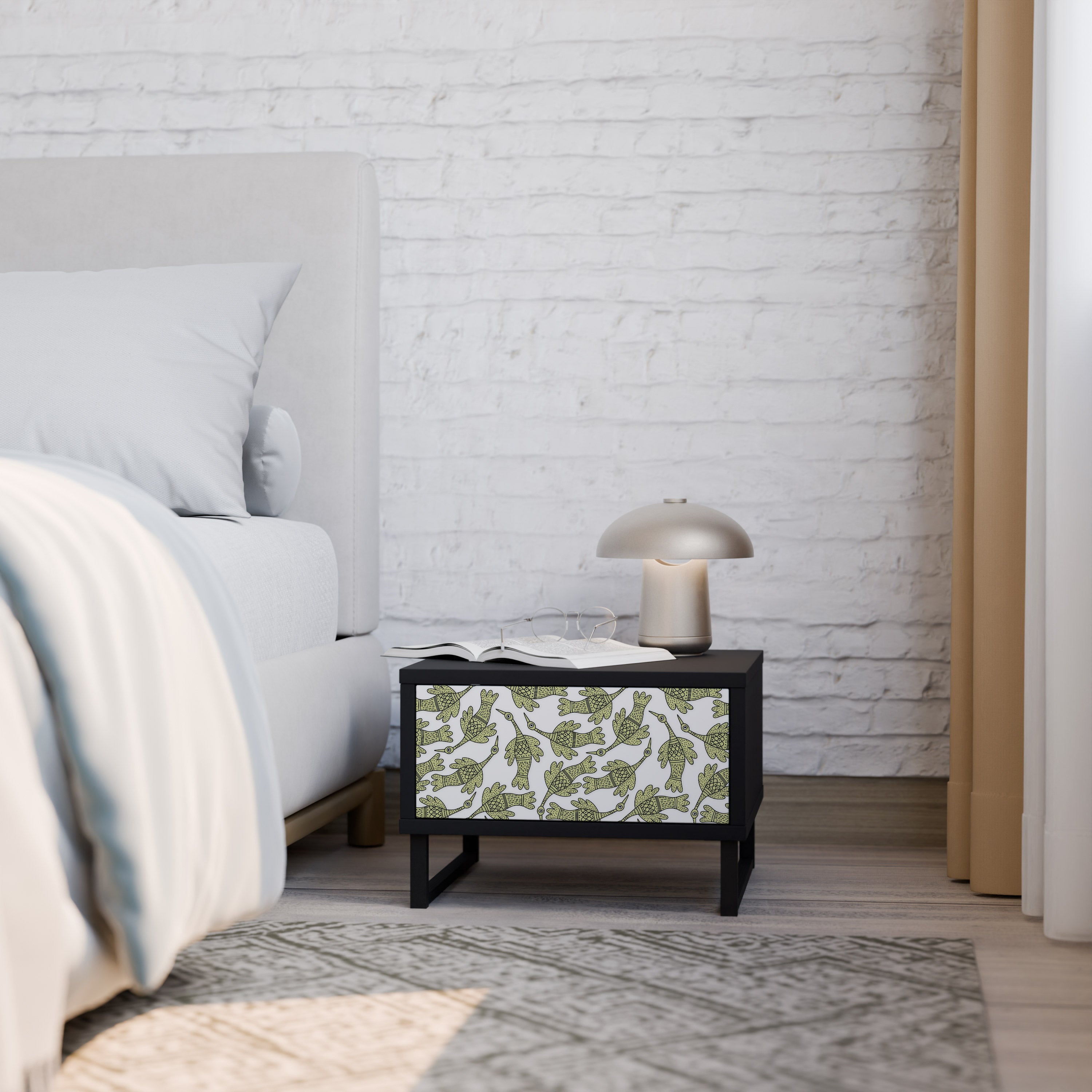 Table de chevet SEEDLING SONGBIRD en finition noire