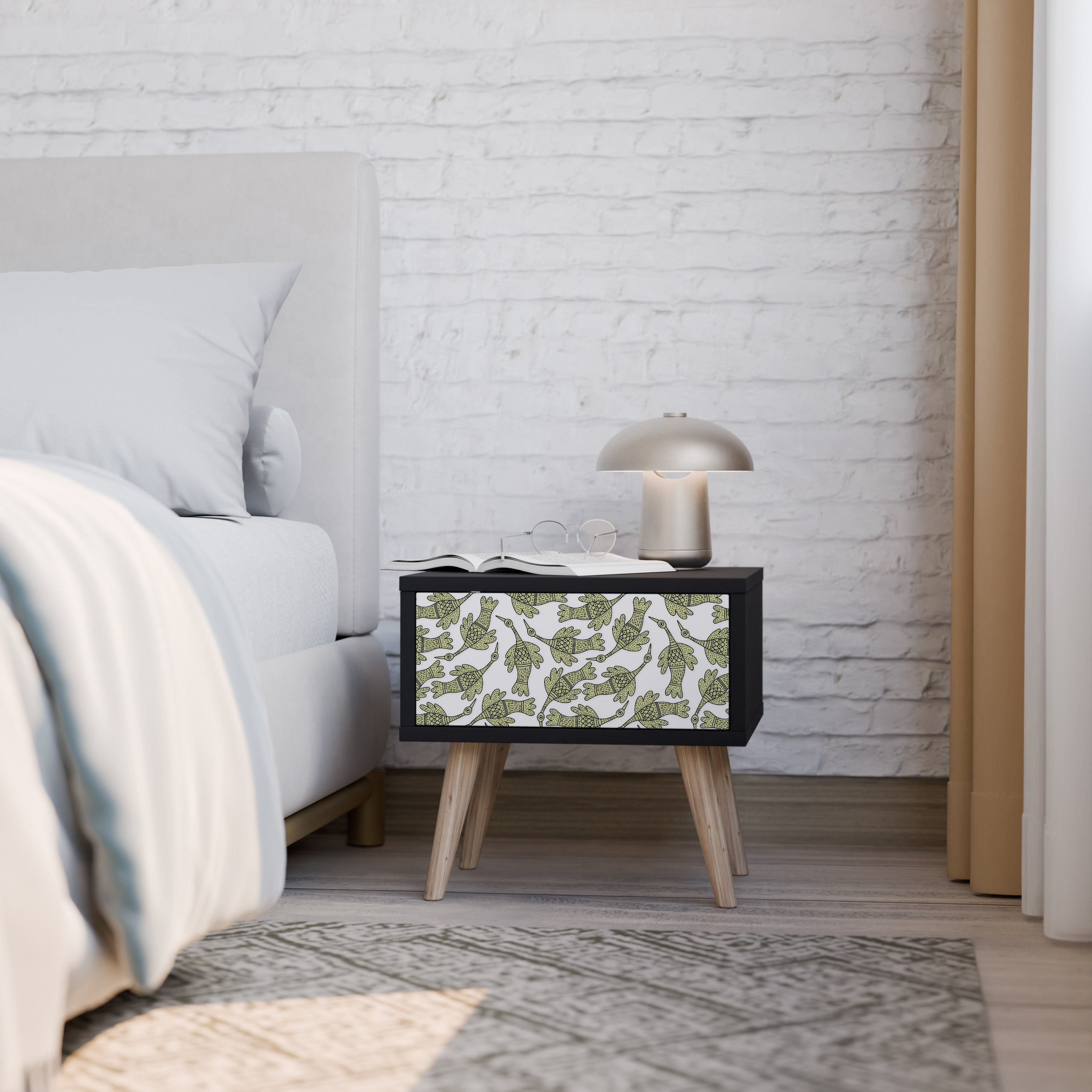 Table de chevet SEEDLING SONGBIRD en finition noire