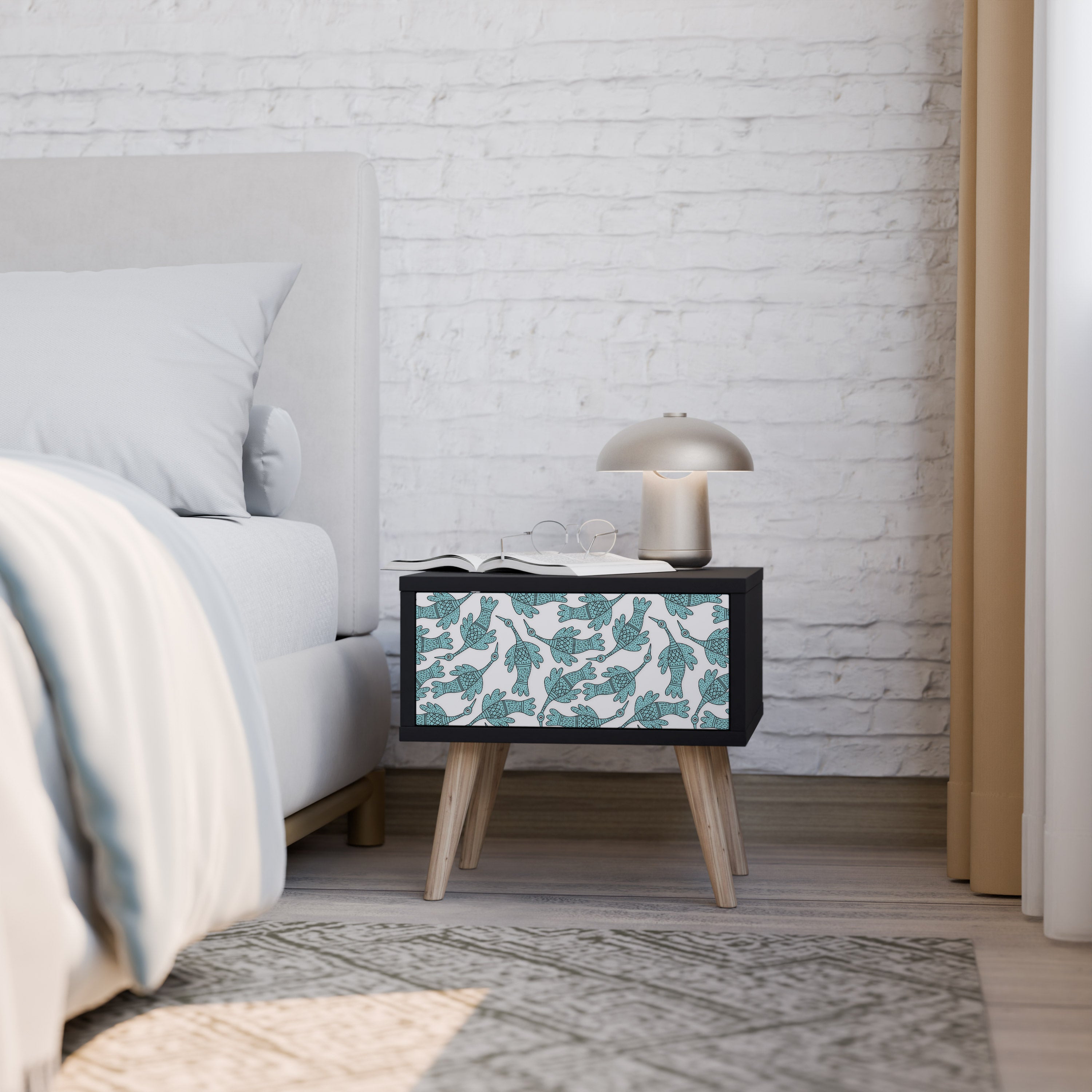 Table de chevet WATERSPOUT SONGIBIRD en finition noire