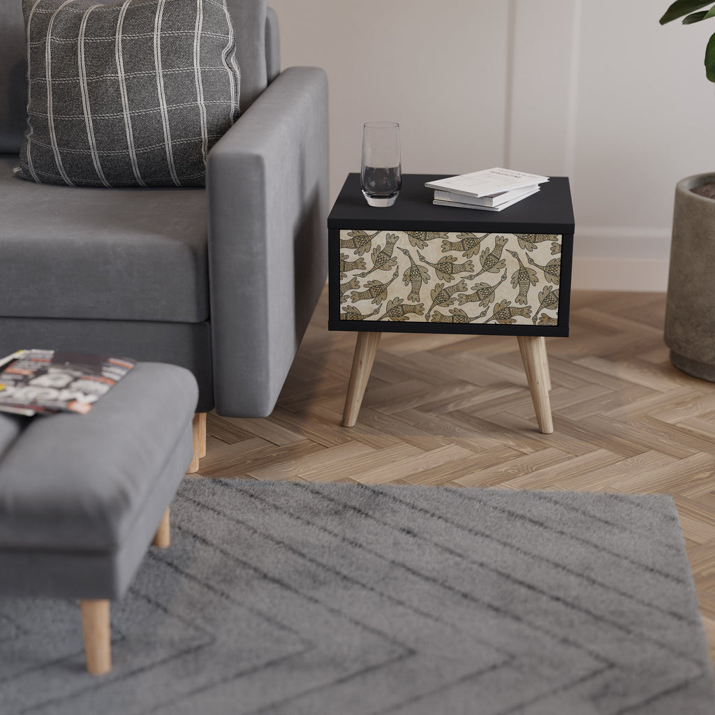 Table de chevet ALMONDINE SONGBIRD en finition noire