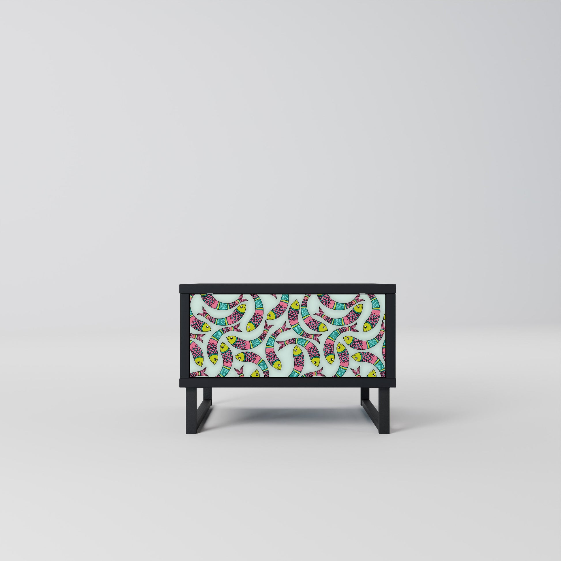 Table de chevet INDIAN FISH en finition noire
