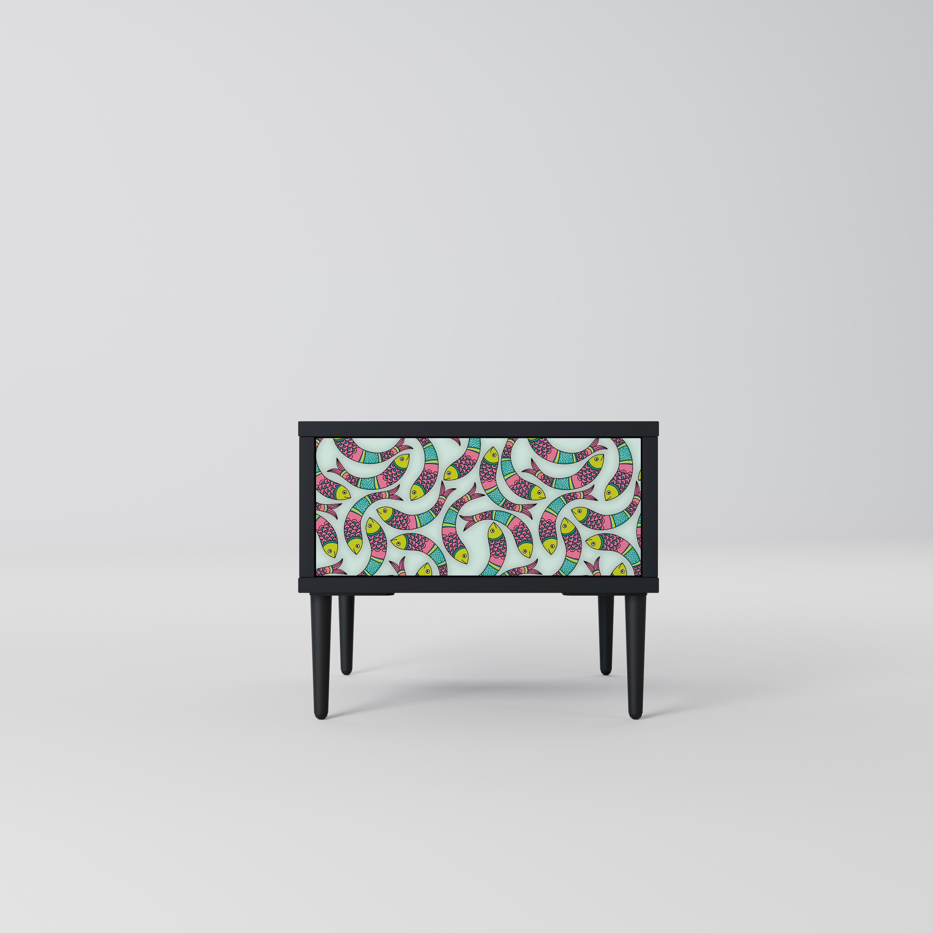 Table de chevet INDIAN FISH en finition noire