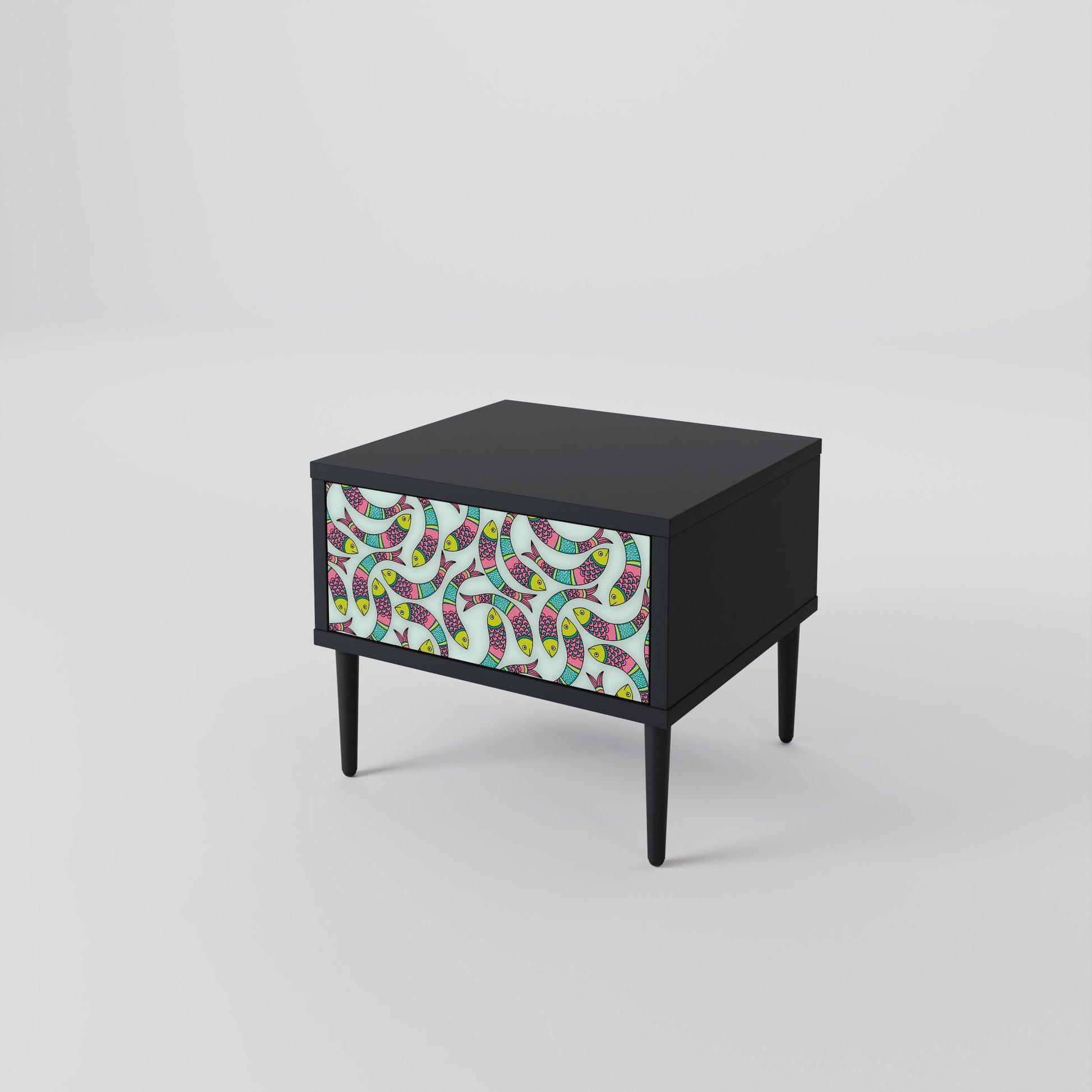 Table de chevet INDIAN FISH en finition noire