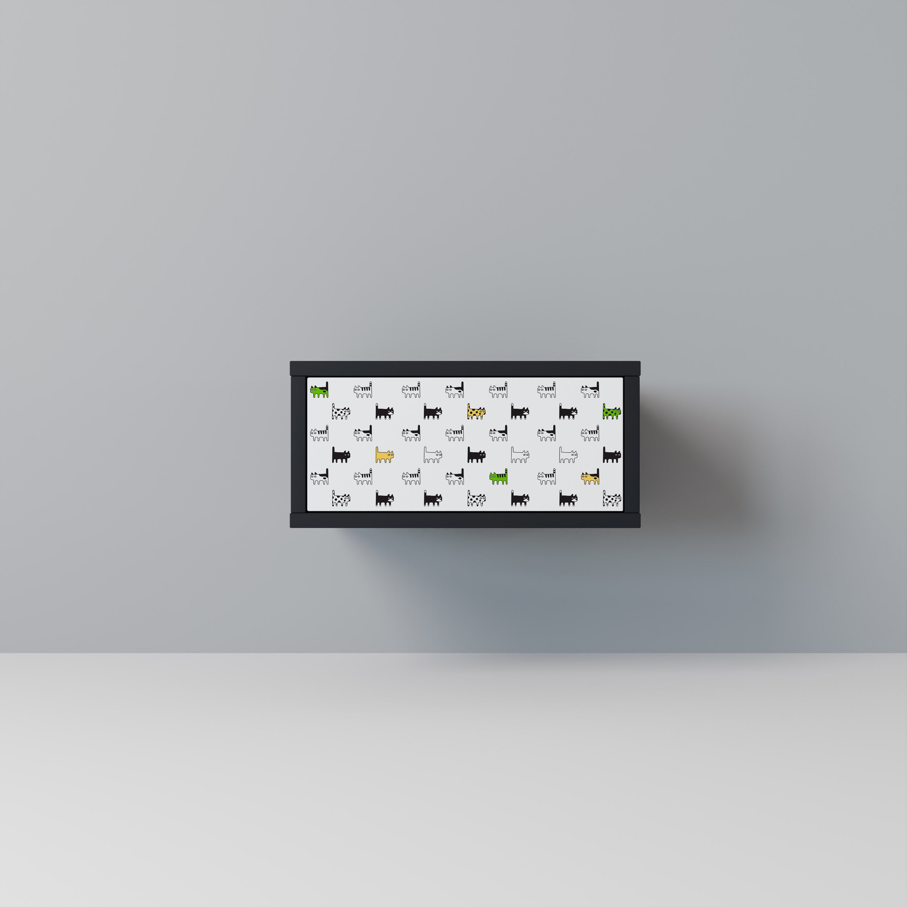 Table de chevet CATS COMPILATION en finition noire