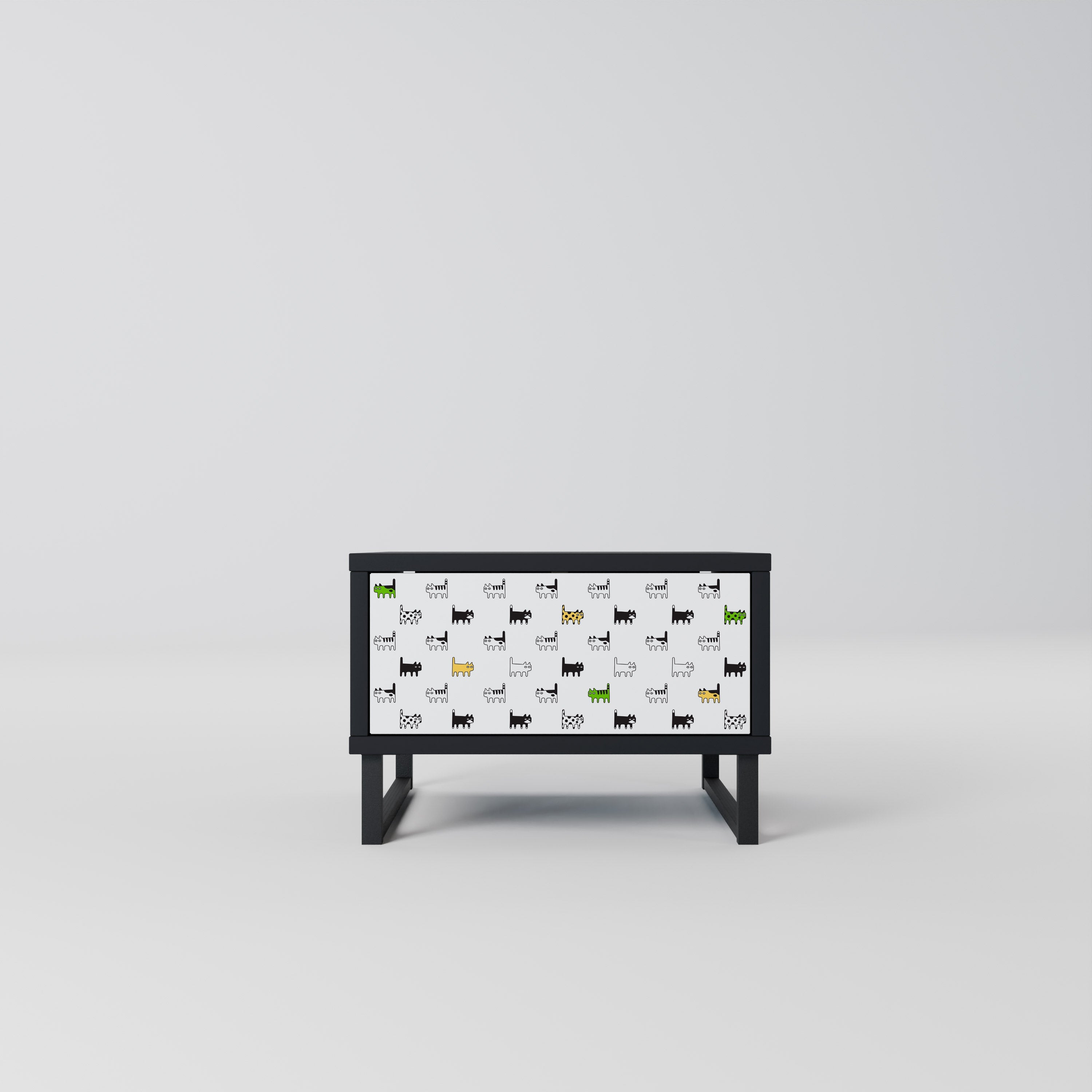 Table de chevet CATS COMPILATION en finition noire