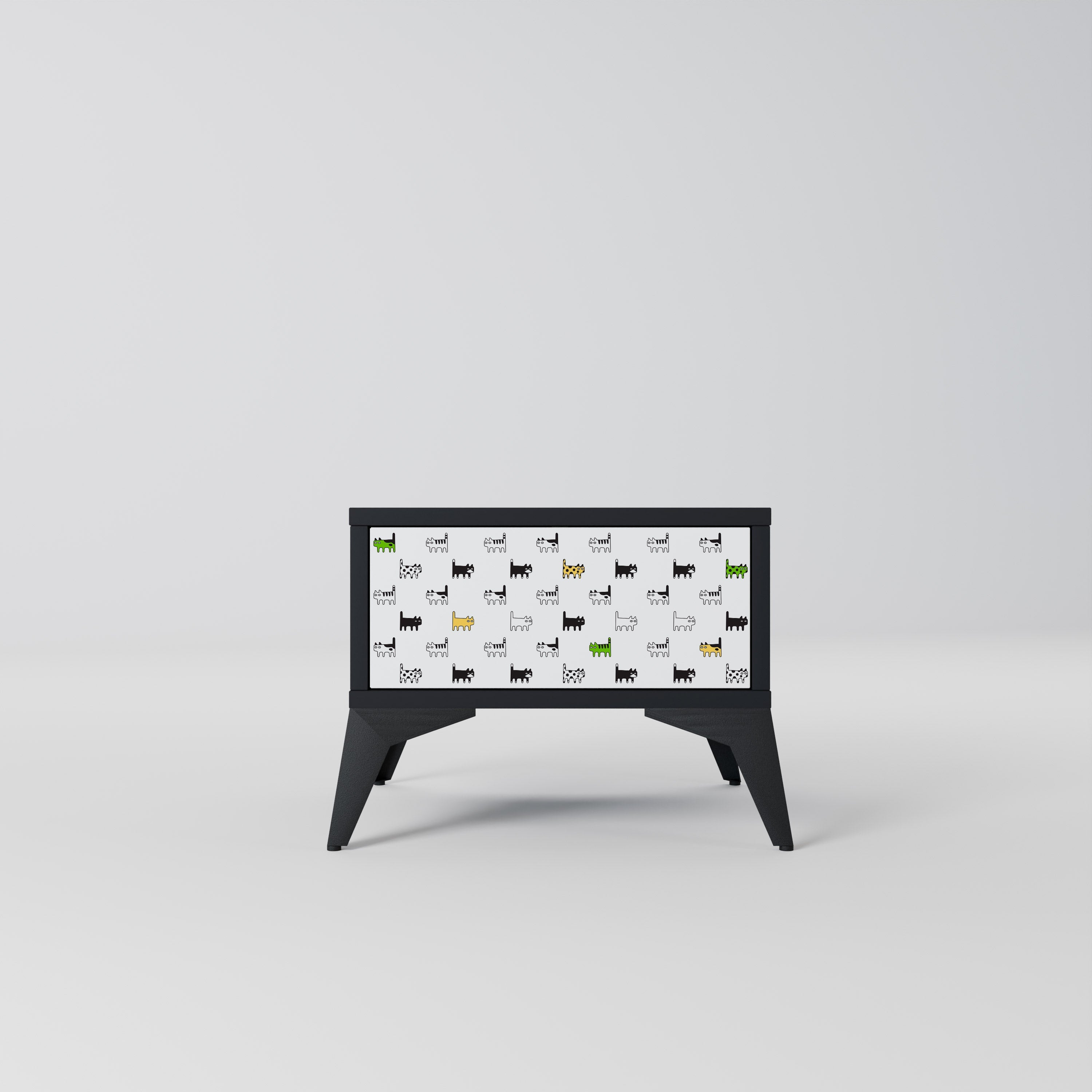 Table de chevet CATS COMPILATION en finition noire