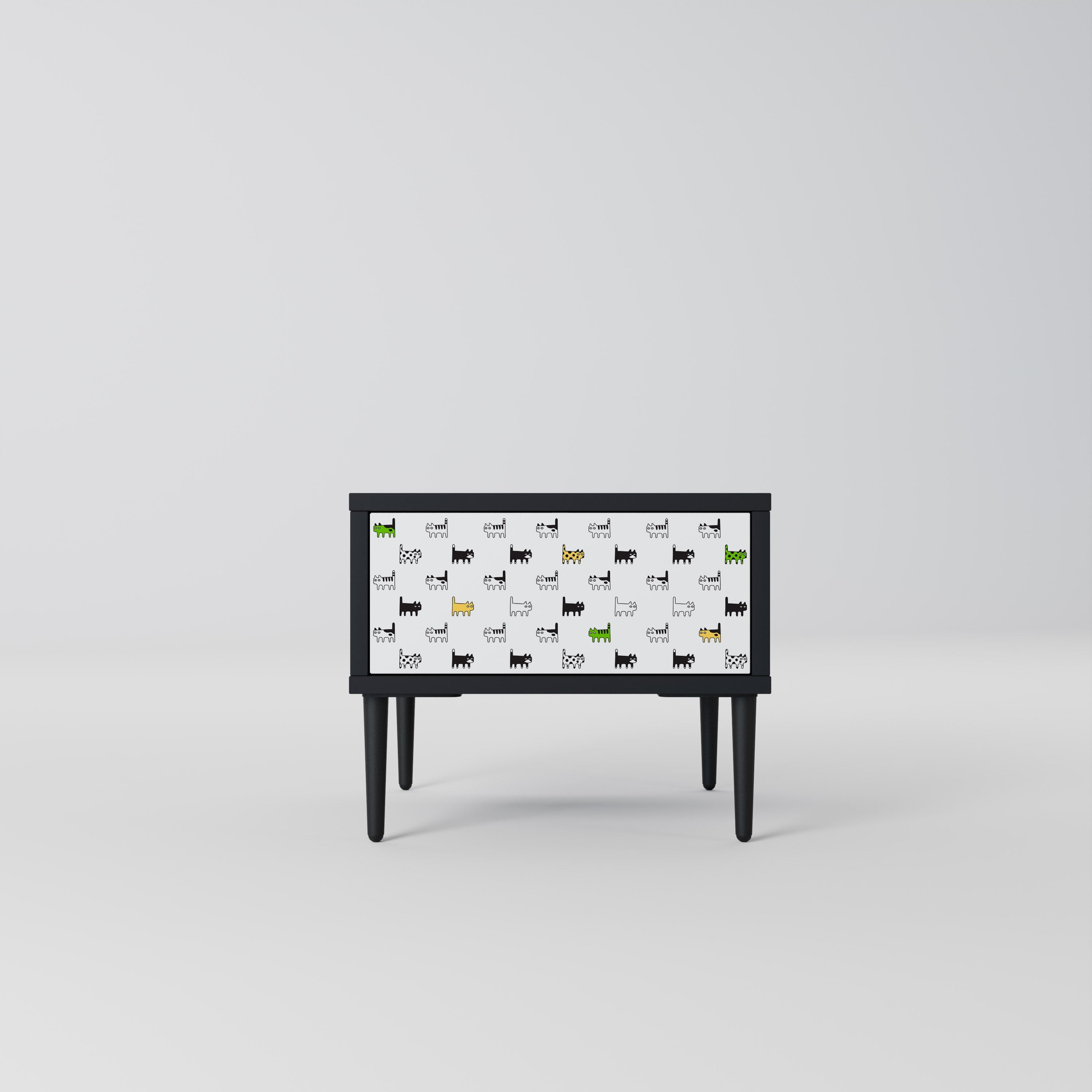 Table de chevet CATS COMPILATION en finition noire