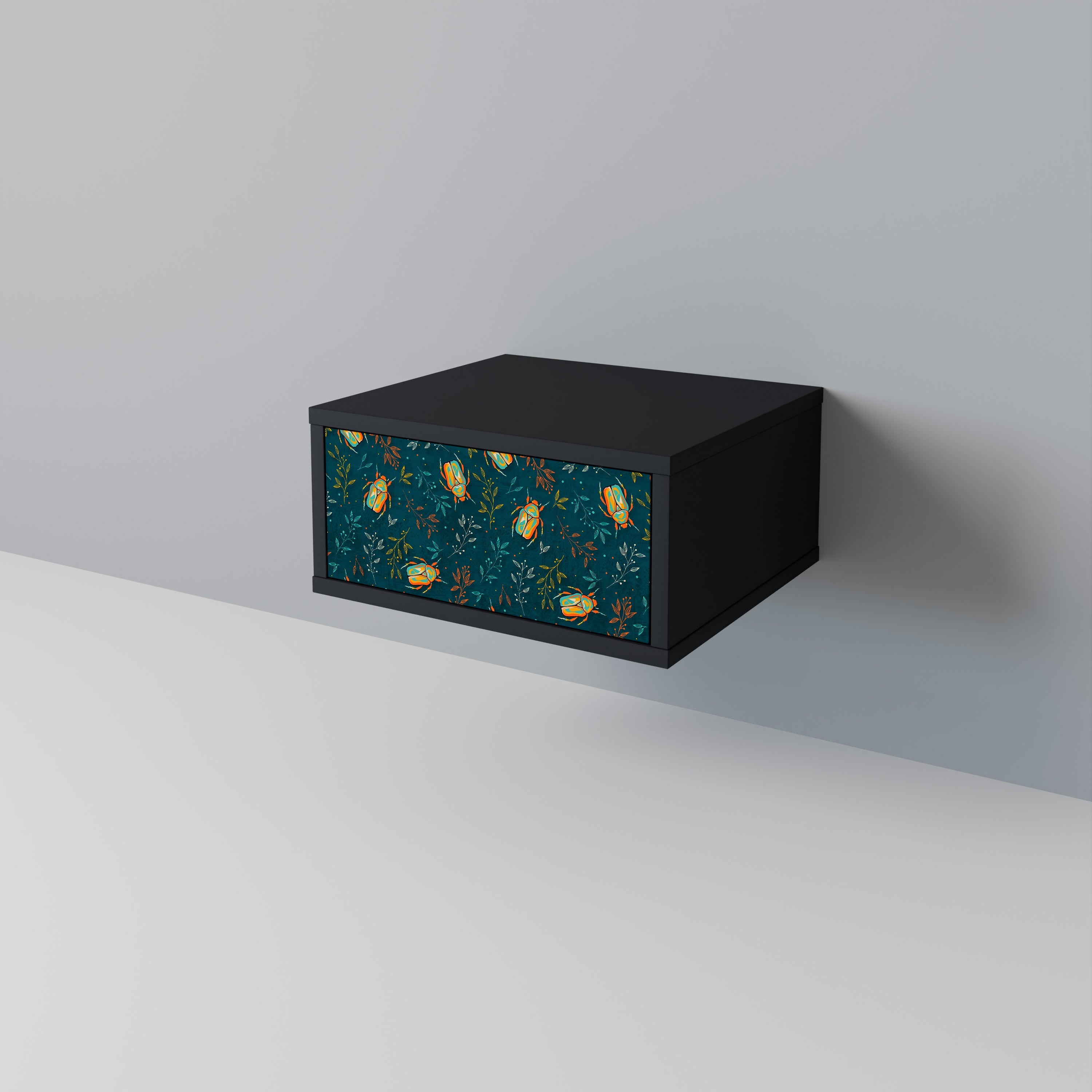 Table de chevet AUTUMN INSECTS en finition noire