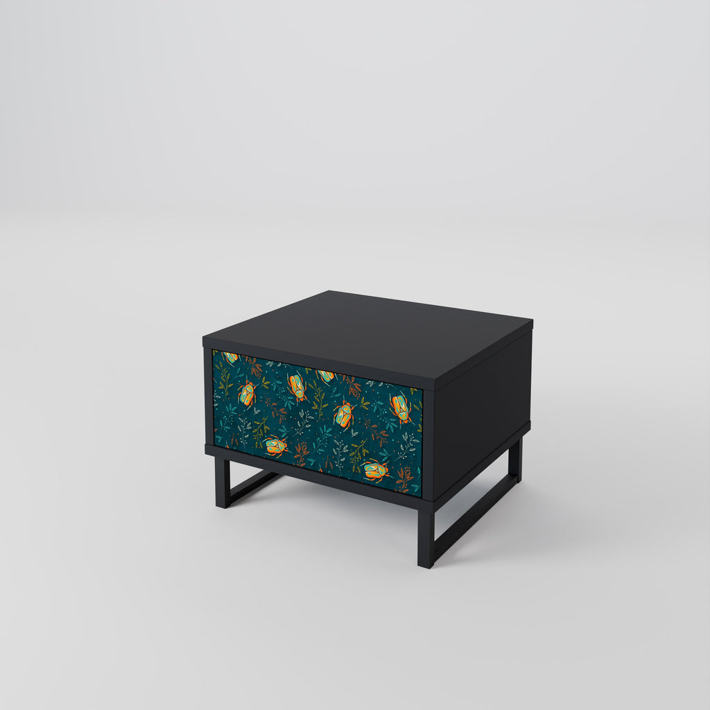Table de chevet AUTUMN INSECTS en finition noire