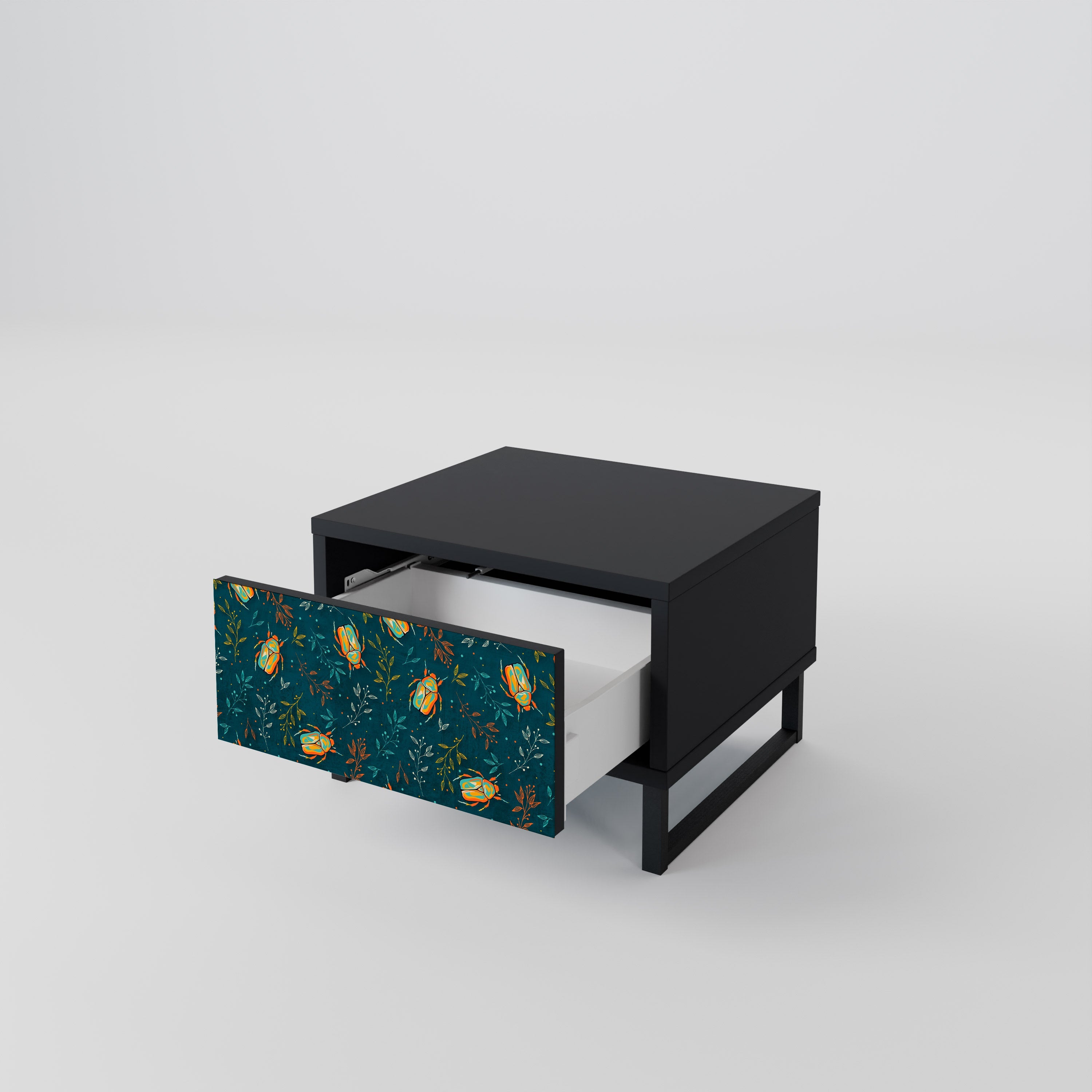 Table de chevet AUTUMN INSECTS en finition noire