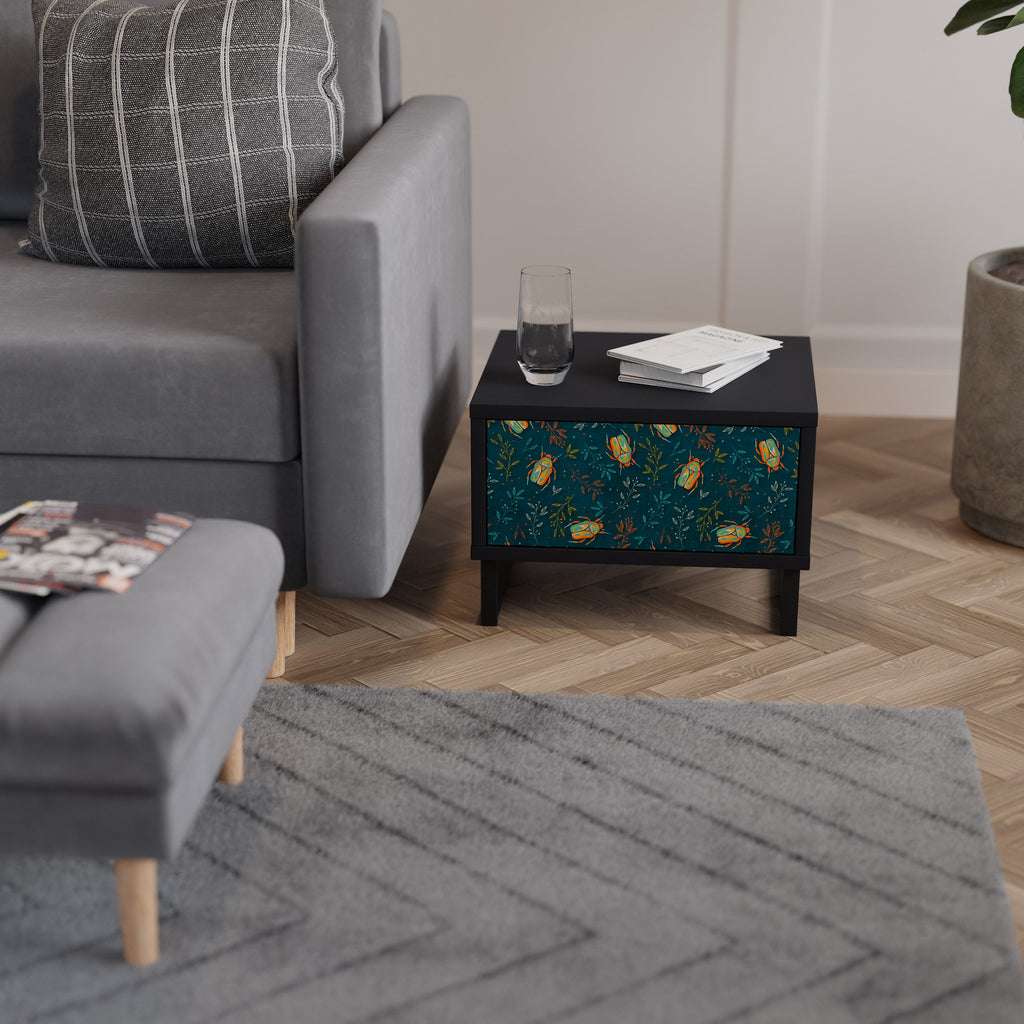 Table de chevet AUTUMN INSECTS en finition noire