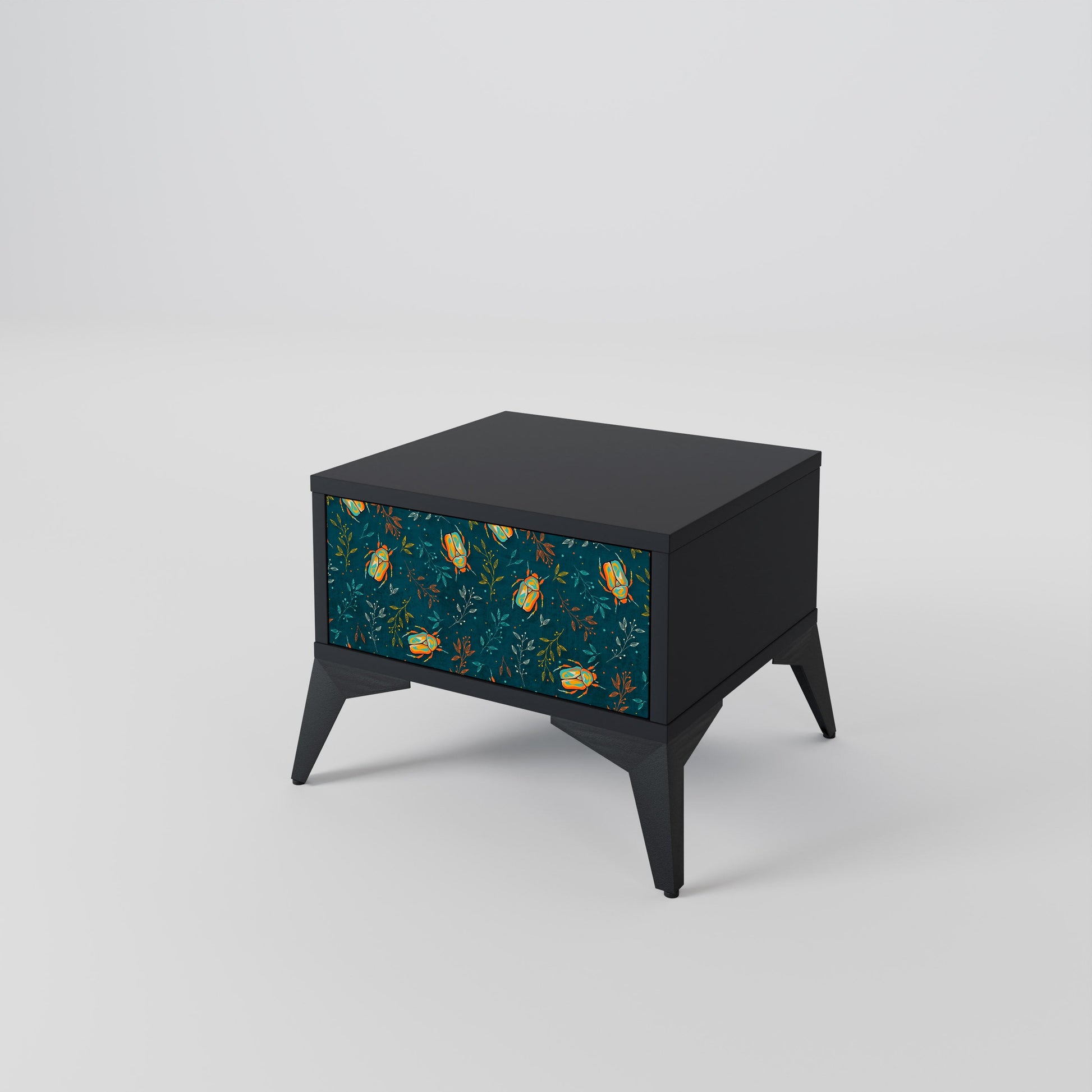 Table de chevet AUTUMN INSECTS en finition noire