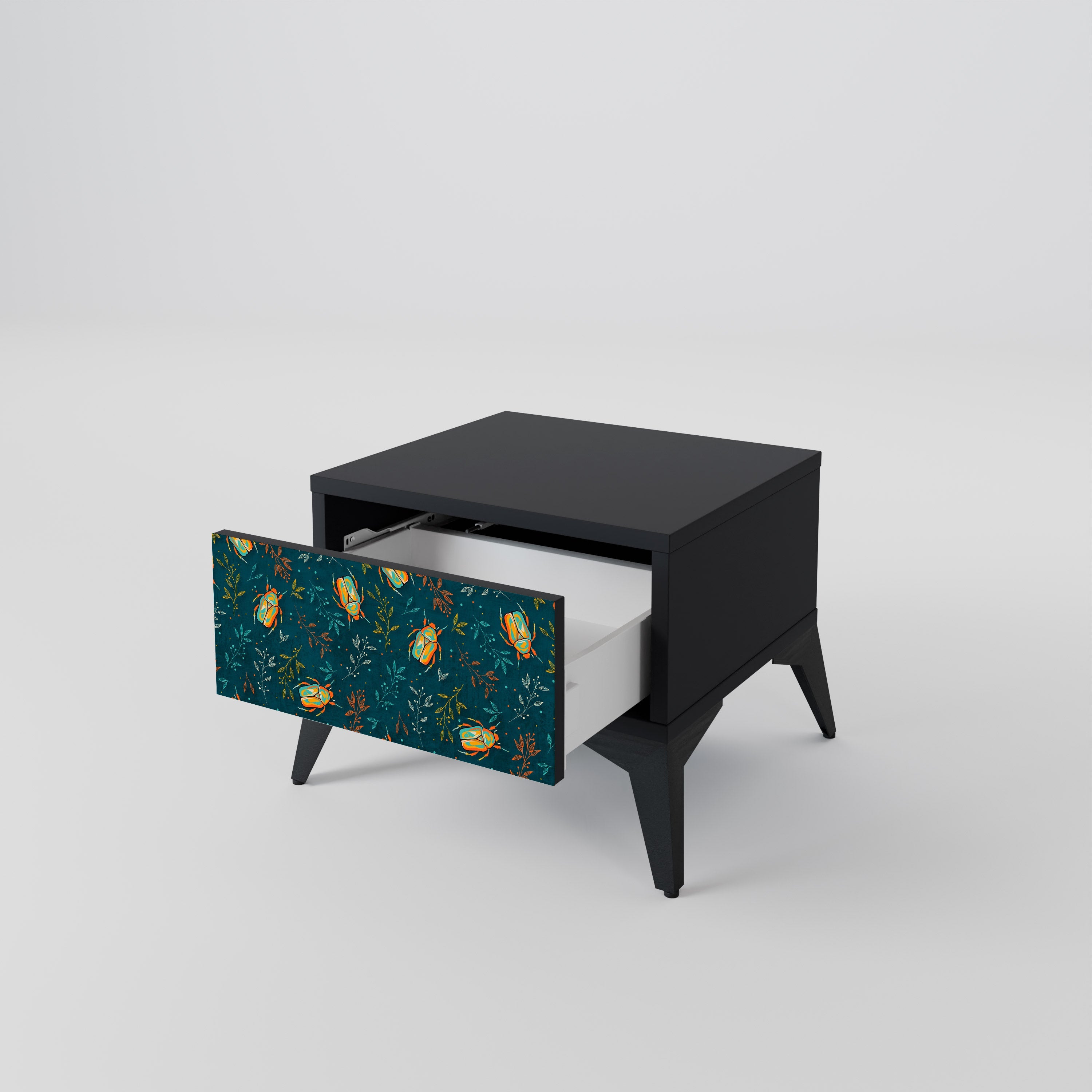Table de chevet AUTUMN INSECTS en finition noire