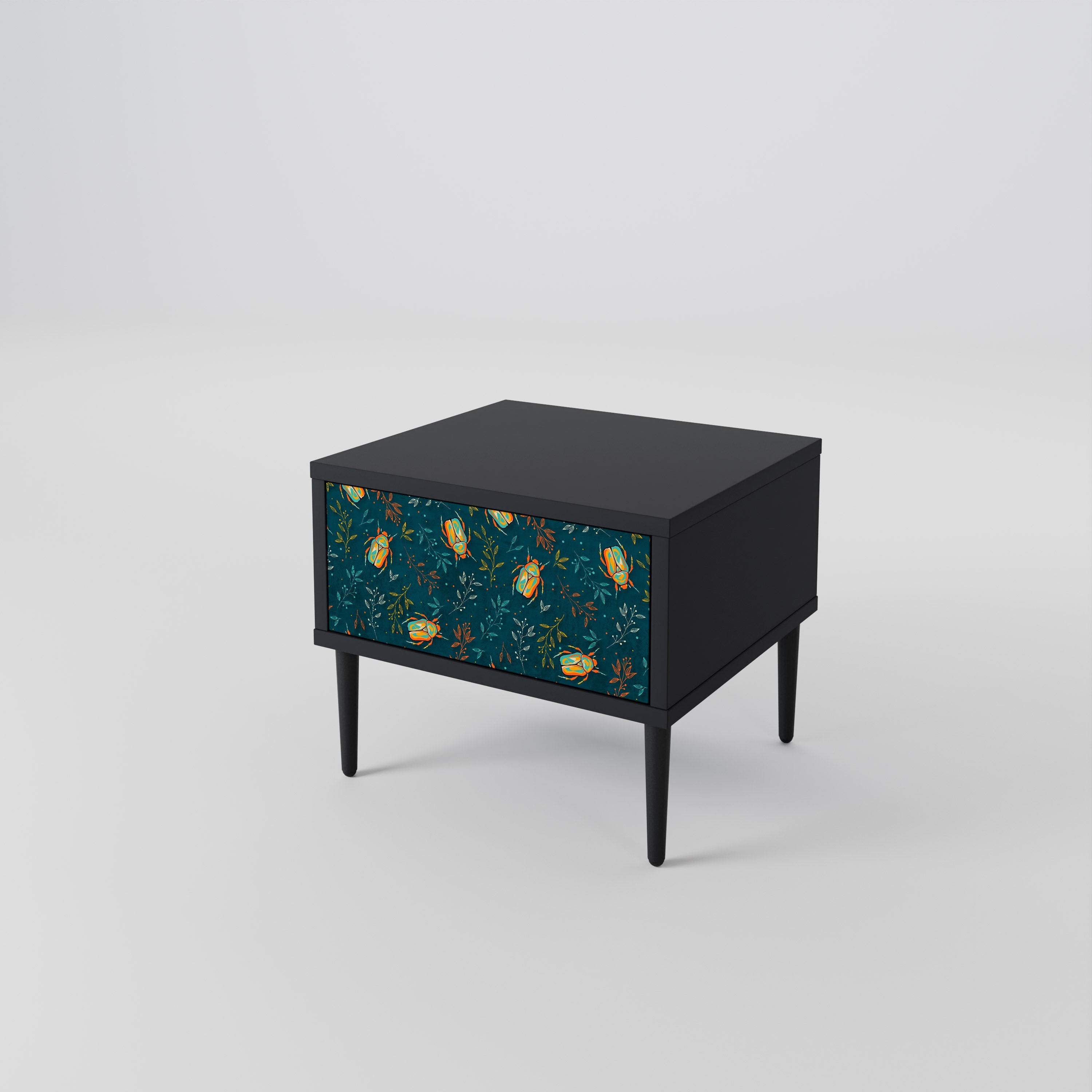 Table de chevet AUTUMN INSECTS en finition noire