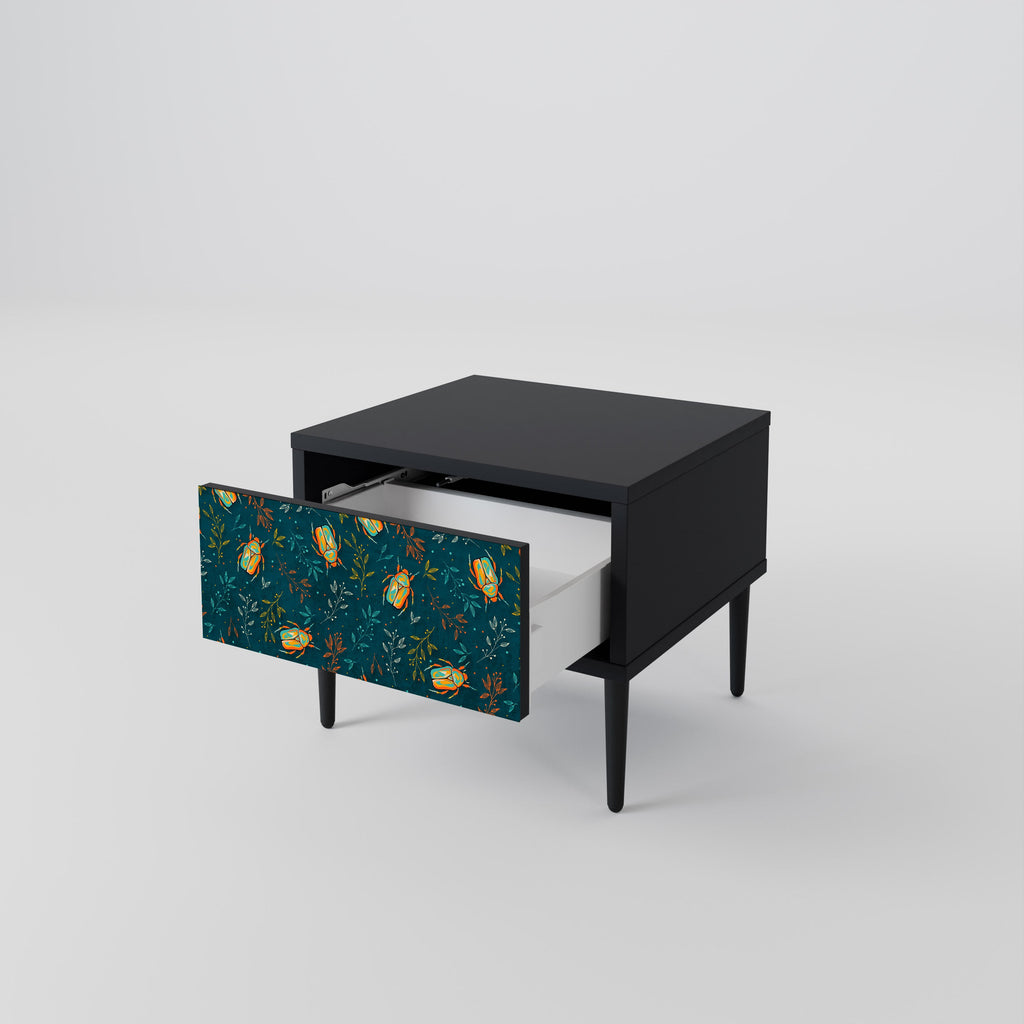 Table de chevet AUTUMN INSECTS en finition noire