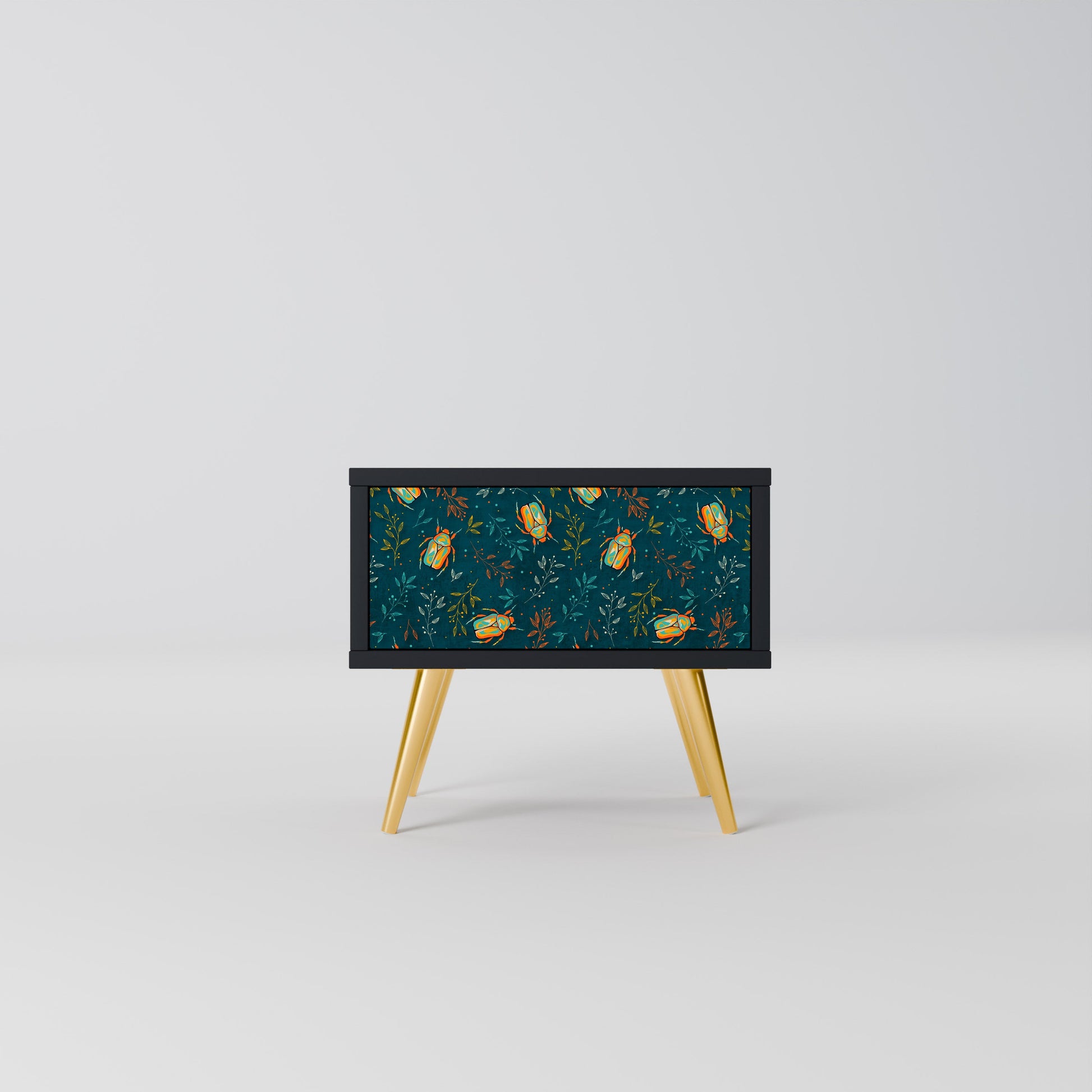 Table de chevet AUTUMN INSECTS en finition noire