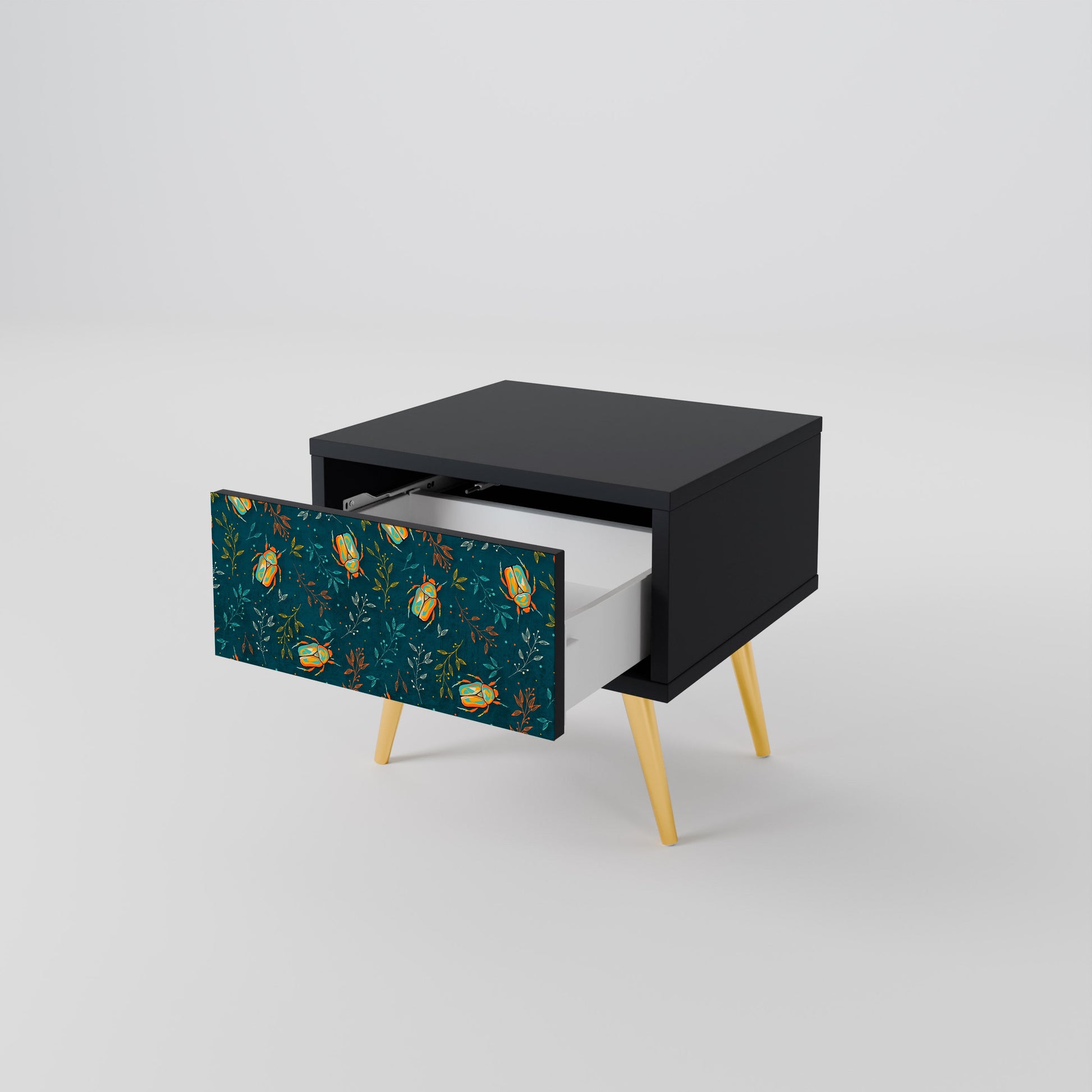 Table de chevet AUTUMN INSECTS en finition noire
