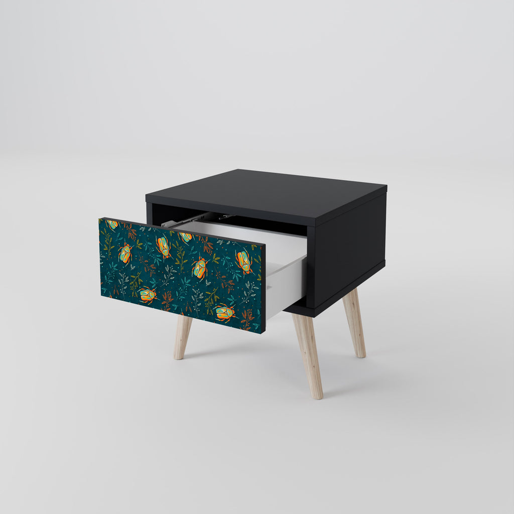 Table de chevet AUTUMN INSECTS en finition noire