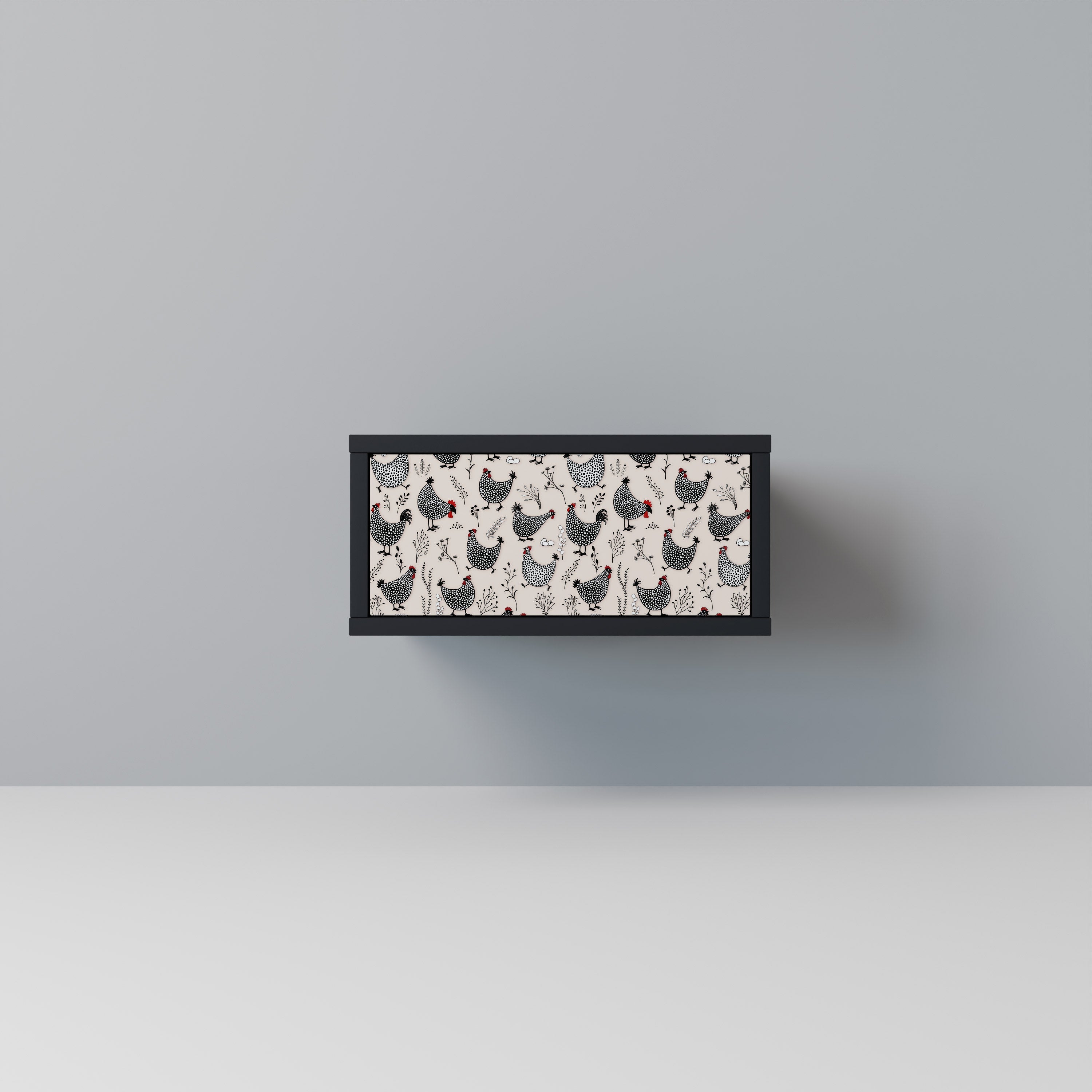 Table de chevet HAPPY HENS en finition noire