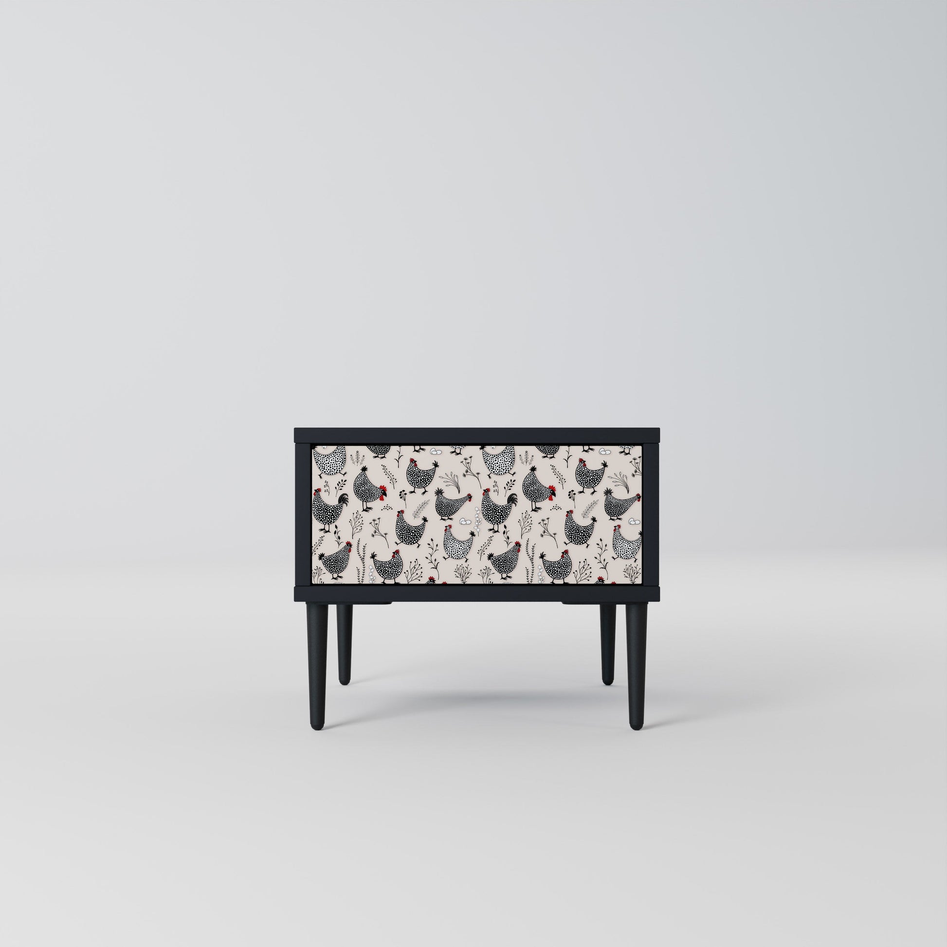 Table de chevet HAPPY HENS en finition noire