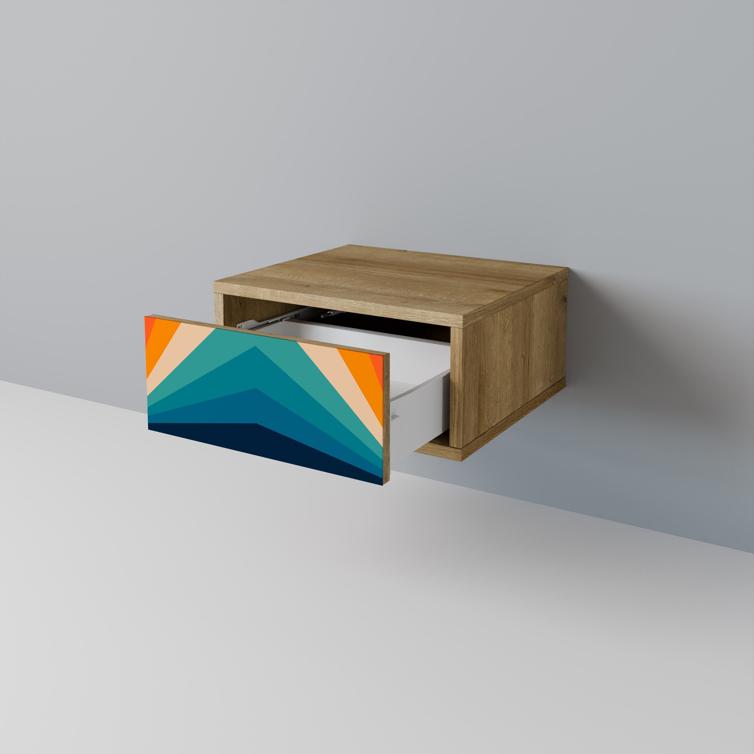 Table de chevet PRISM CONCUSSION effet chêne