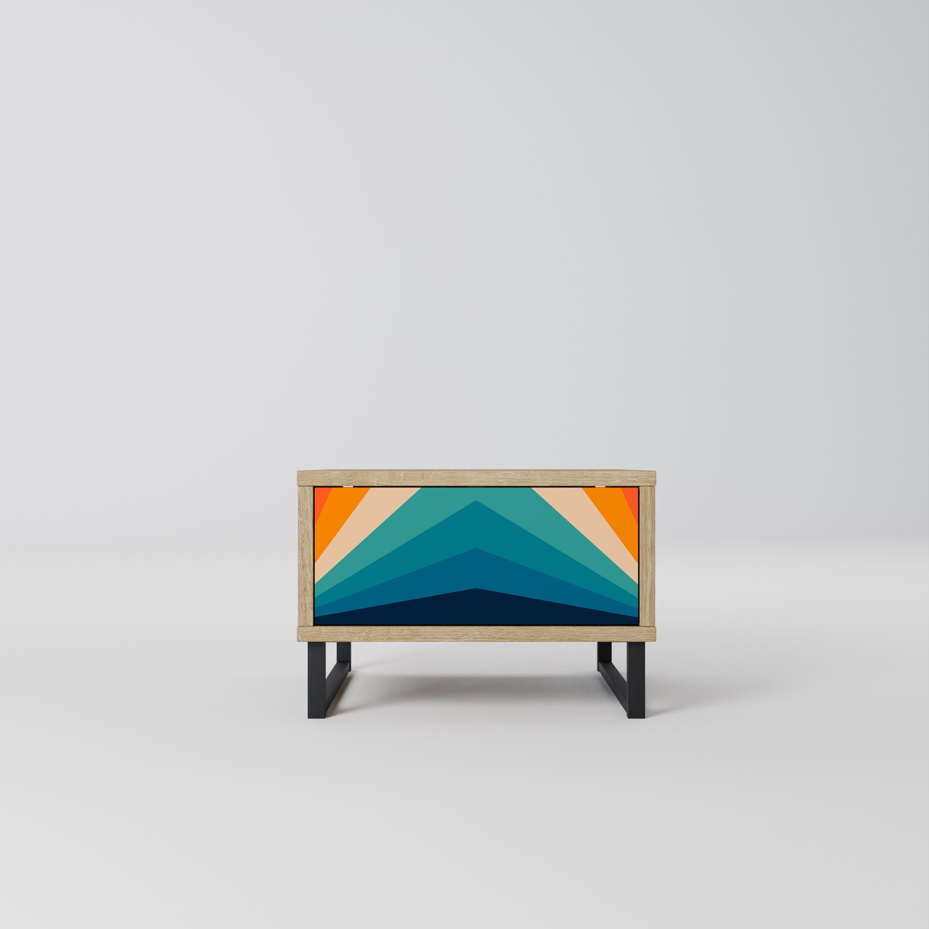 Table de chevet PRISM CONCUSSION effet chêne