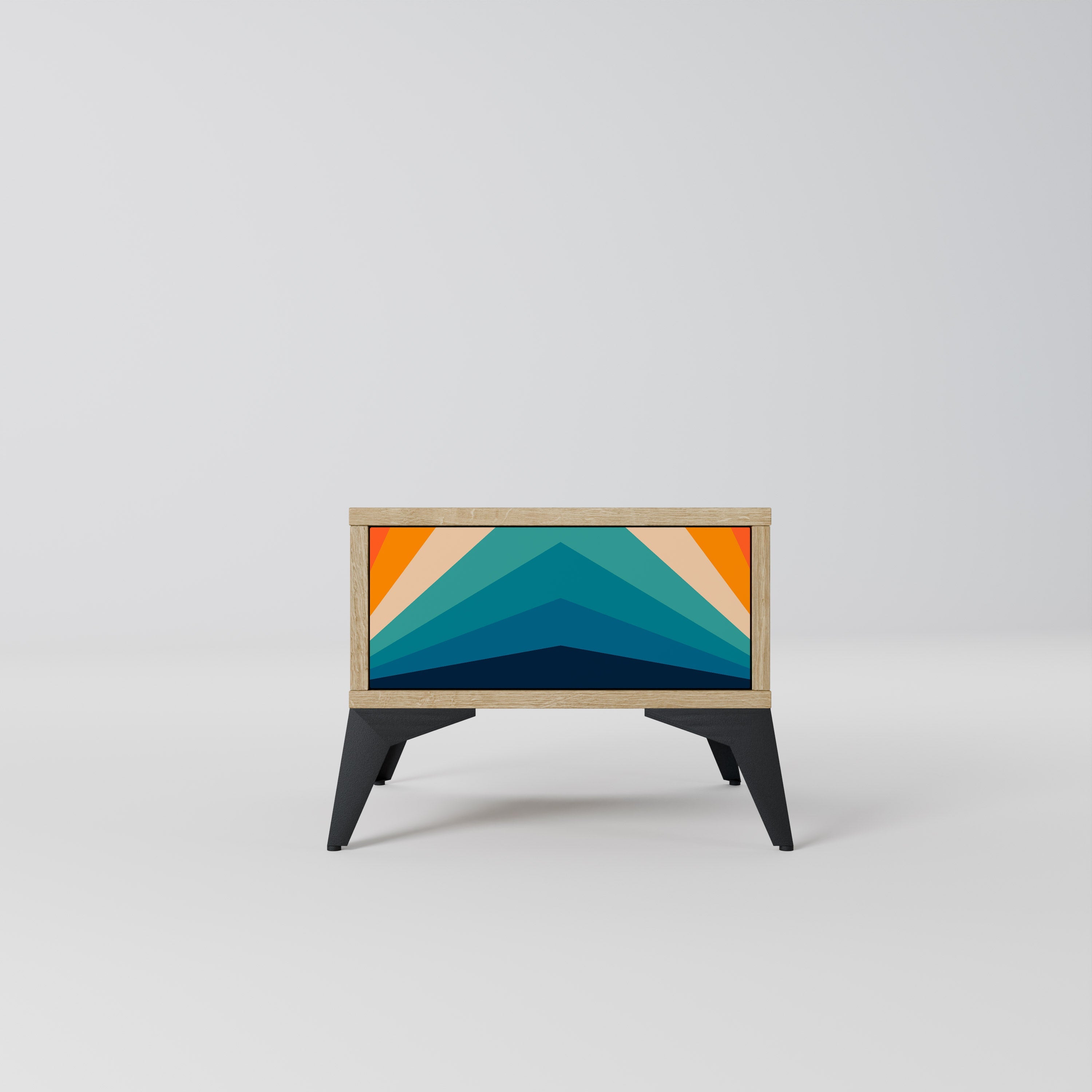 Table de chevet PRISM CONCUSSION effet chêne