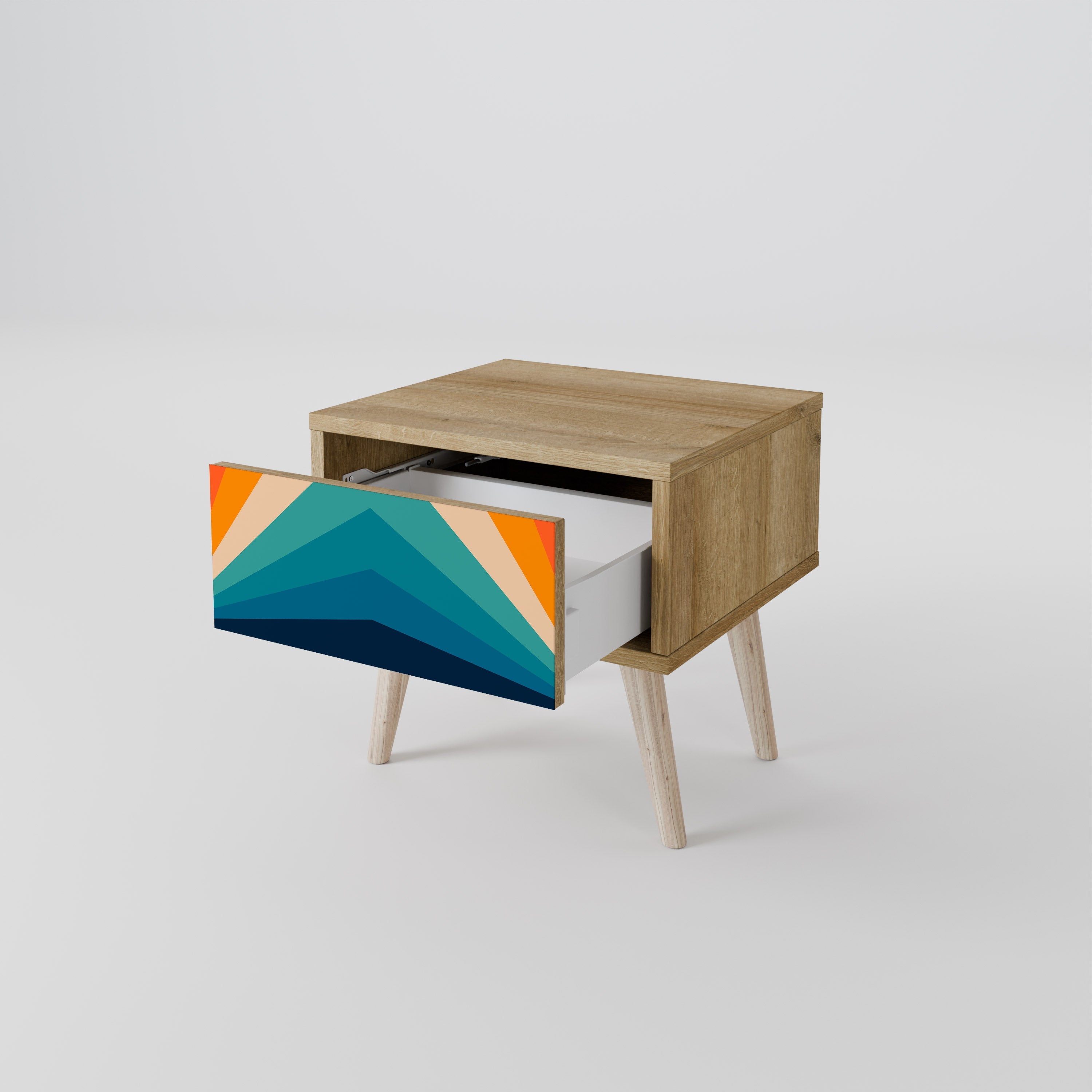Table de chevet PRISM CONCUSSION effet chêne