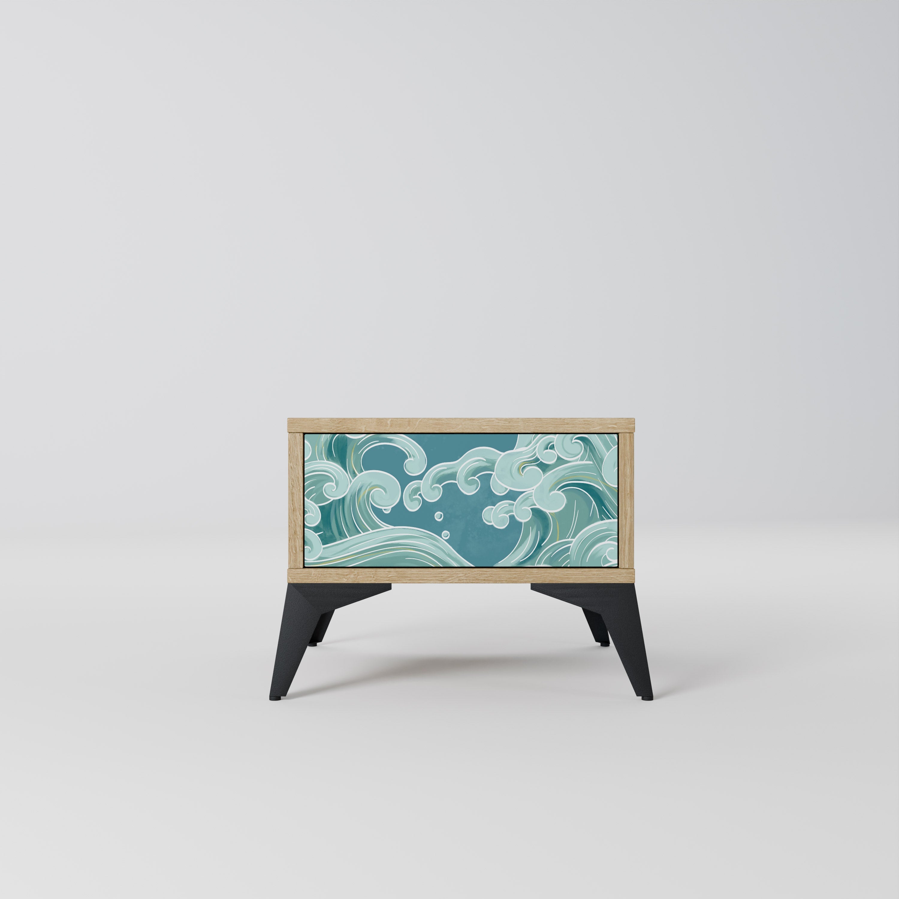 Table de chevet ASIAN SWAY effet chêne