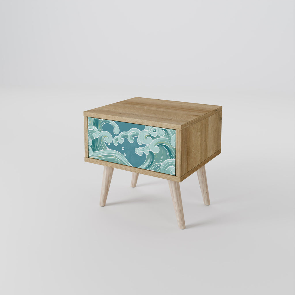Table de chevet ASIAN SWAY effet chêne