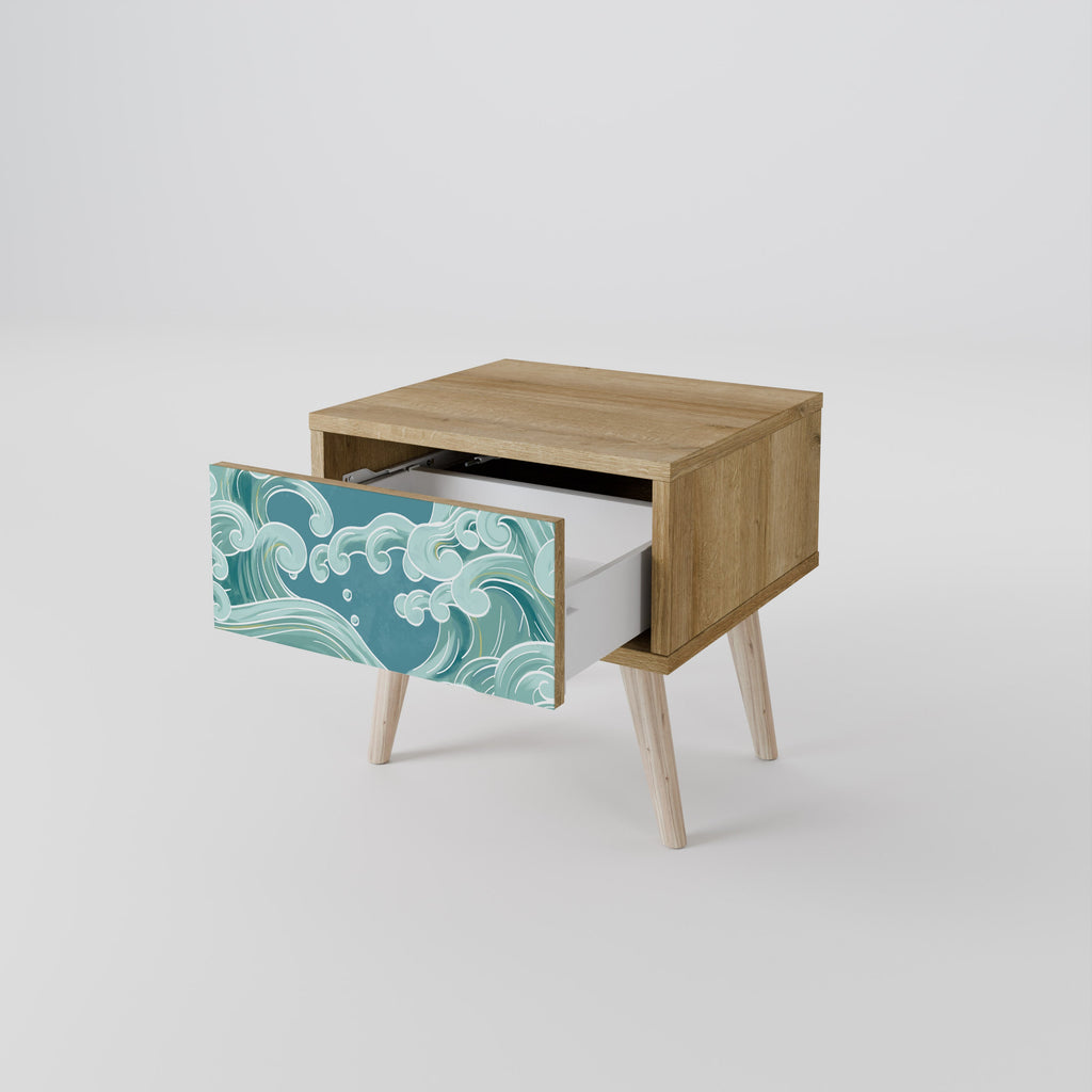 Table de chevet ASIAN SWAY effet chêne