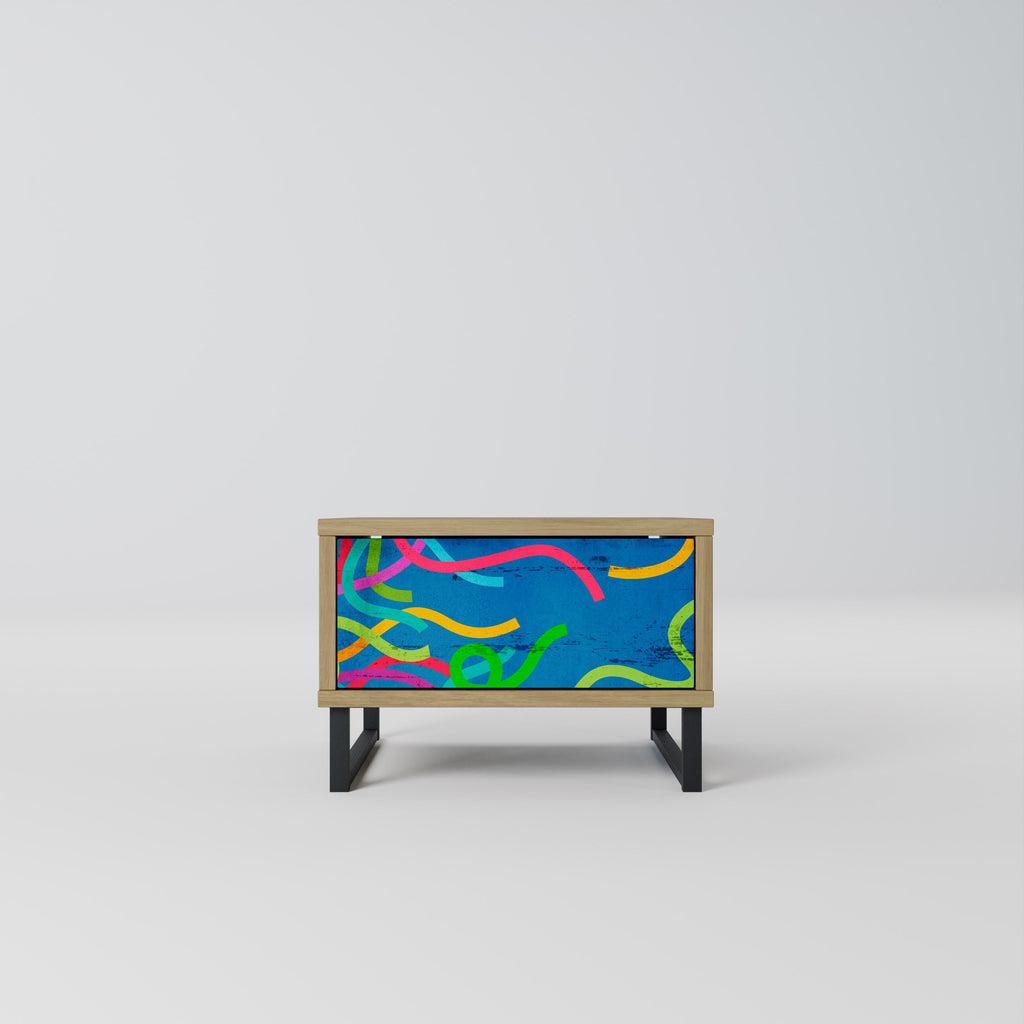 Table de chevet STREAMER TANGLE effet chêne