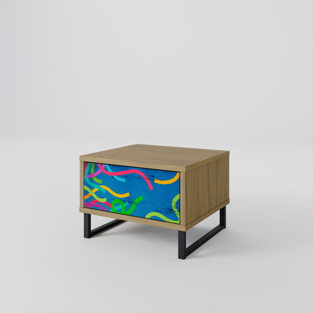 Table de chevet STREAMER TANGLE effet chêne