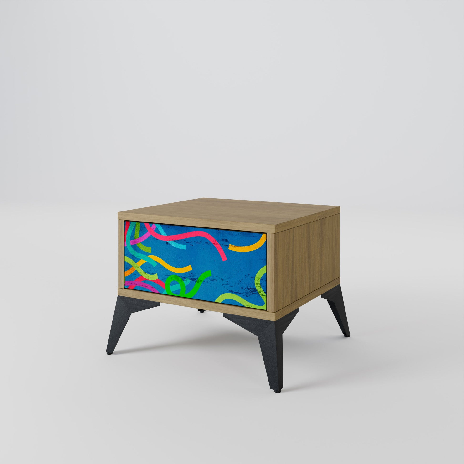 Table de chevet STREAMER TANGLE effet chêne