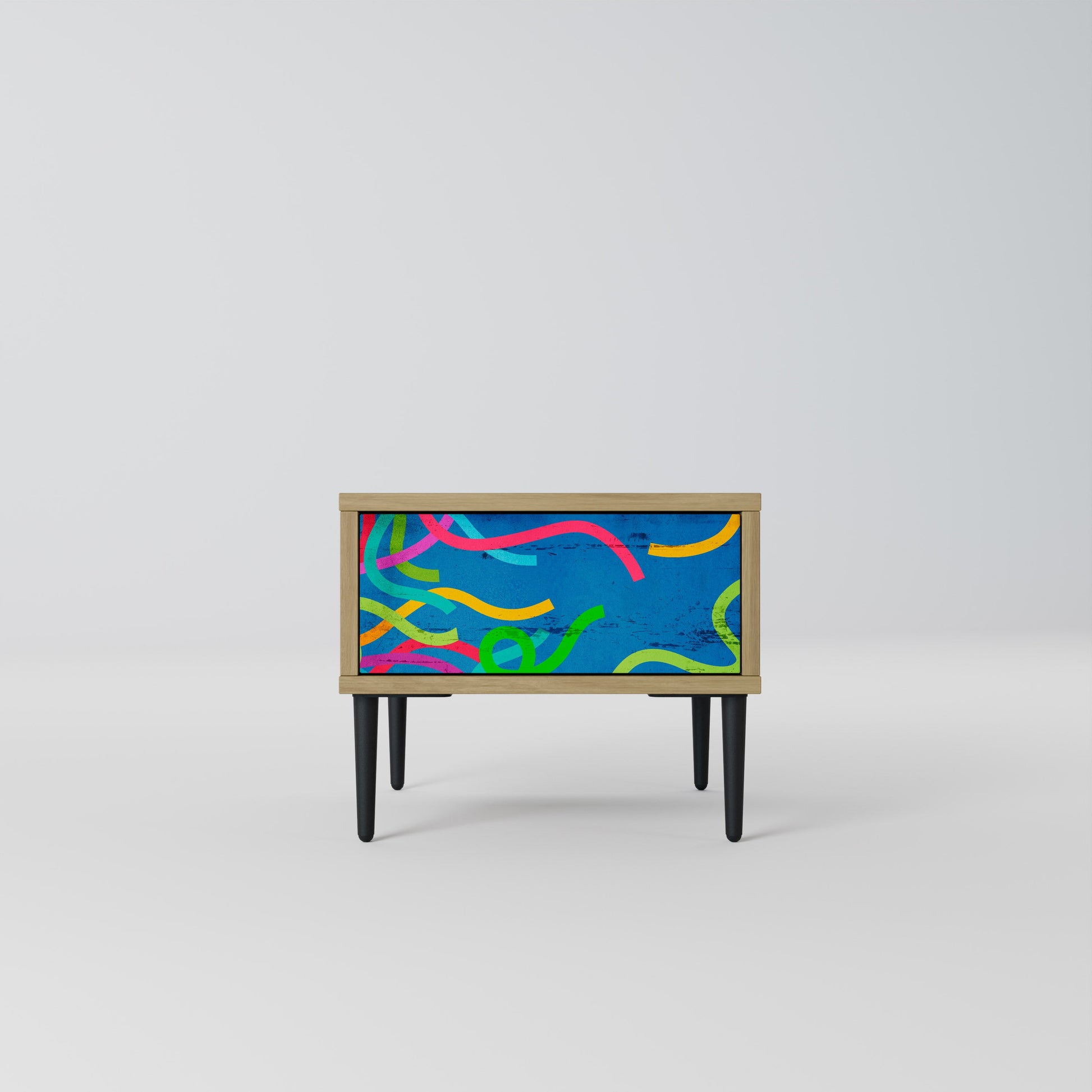 Table de chevet STREAMER TANGLE effet chêne