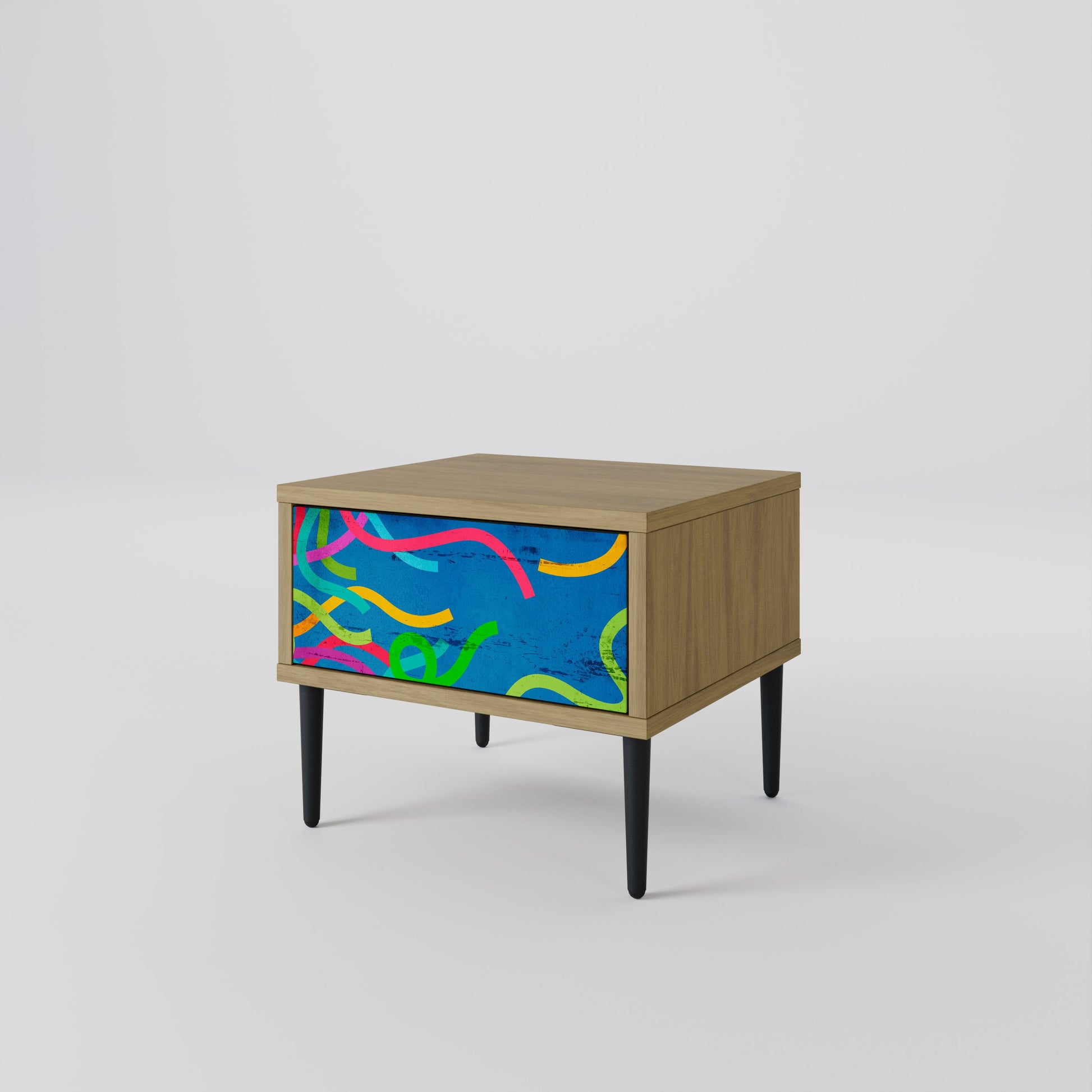 Table de chevet STREAMER TANGLE effet chêne