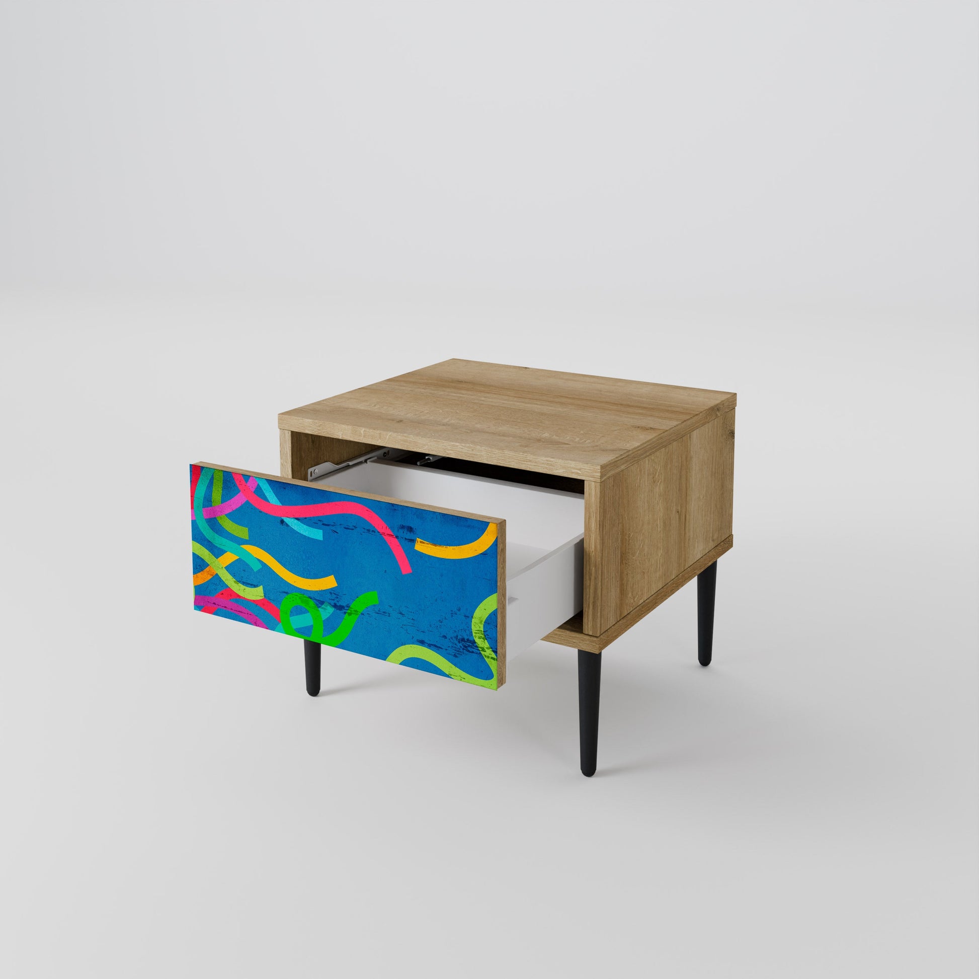 Table de chevet STREAMER TANGLE effet chêne