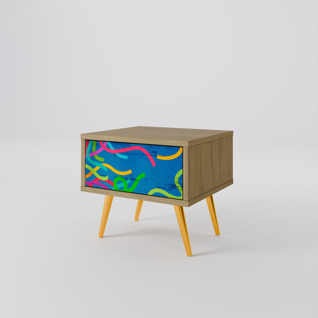 Table de chevet STREAMER TANGLE effet chêne