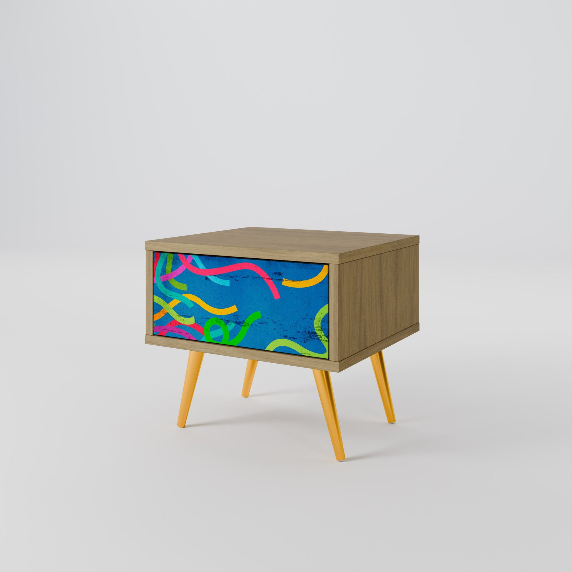 Table de chevet STREAMER TANGLE effet chêne