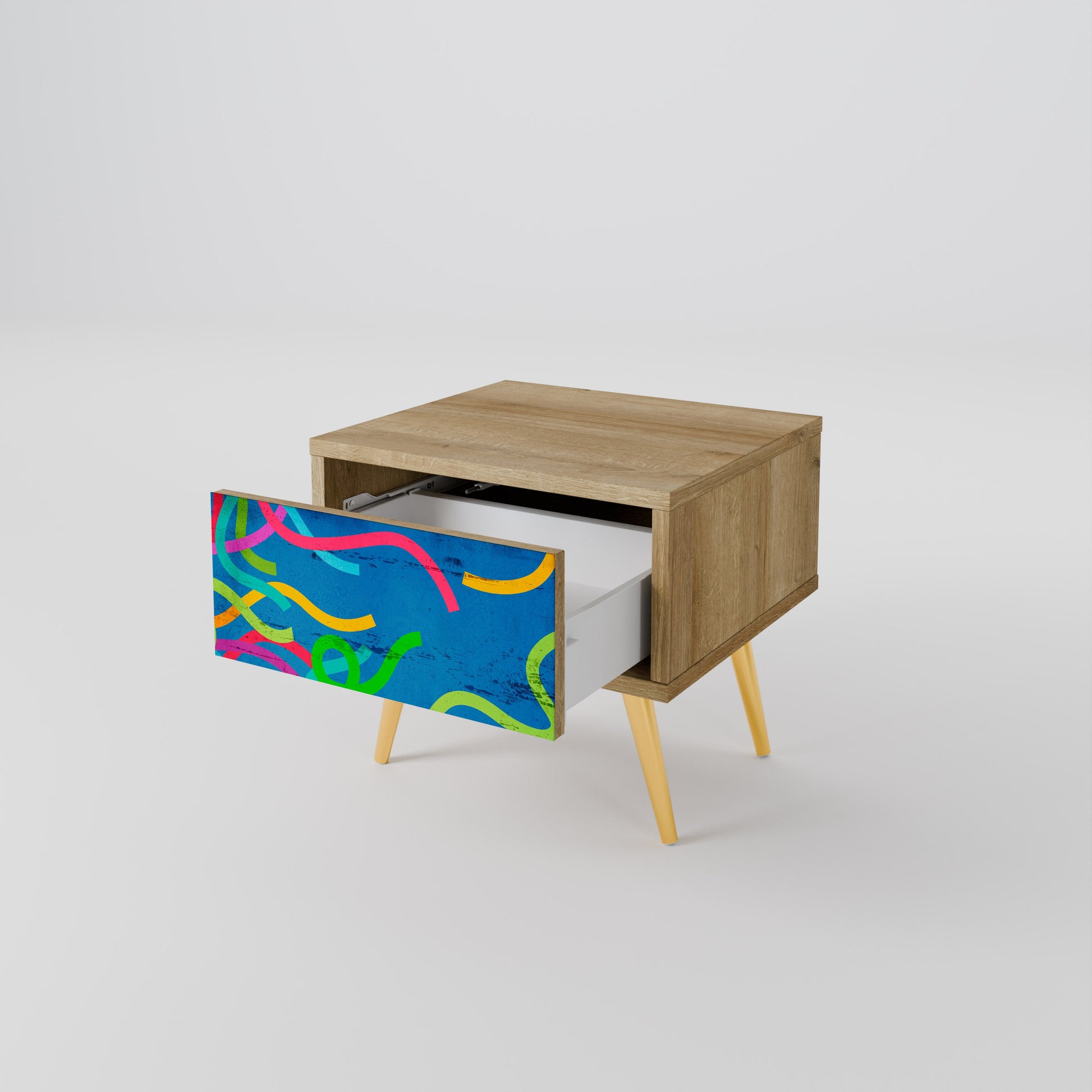 Table de chevet STREAMER TANGLE effet chêne
