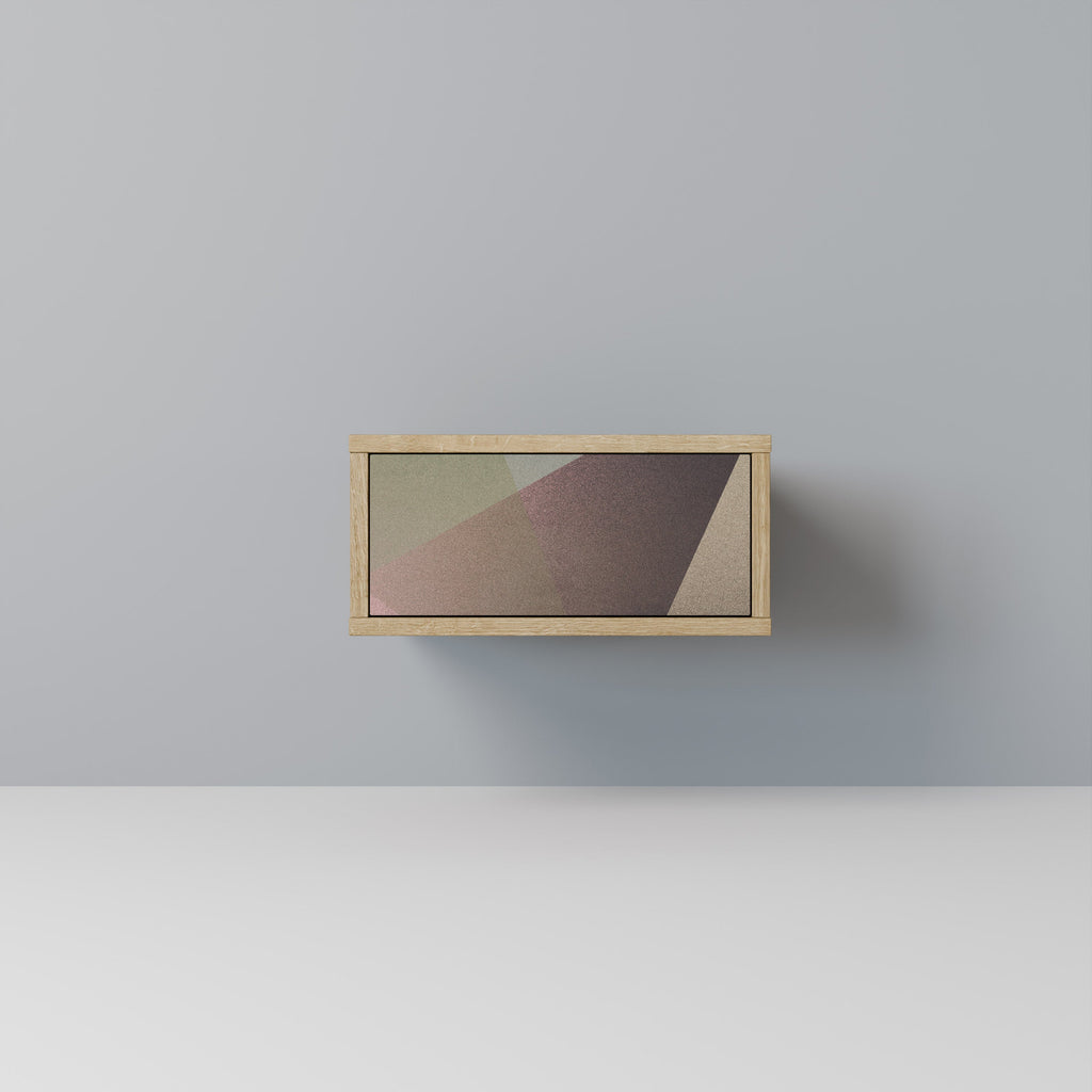 Table de chevet BEIGE GEOMETRY effet chêne